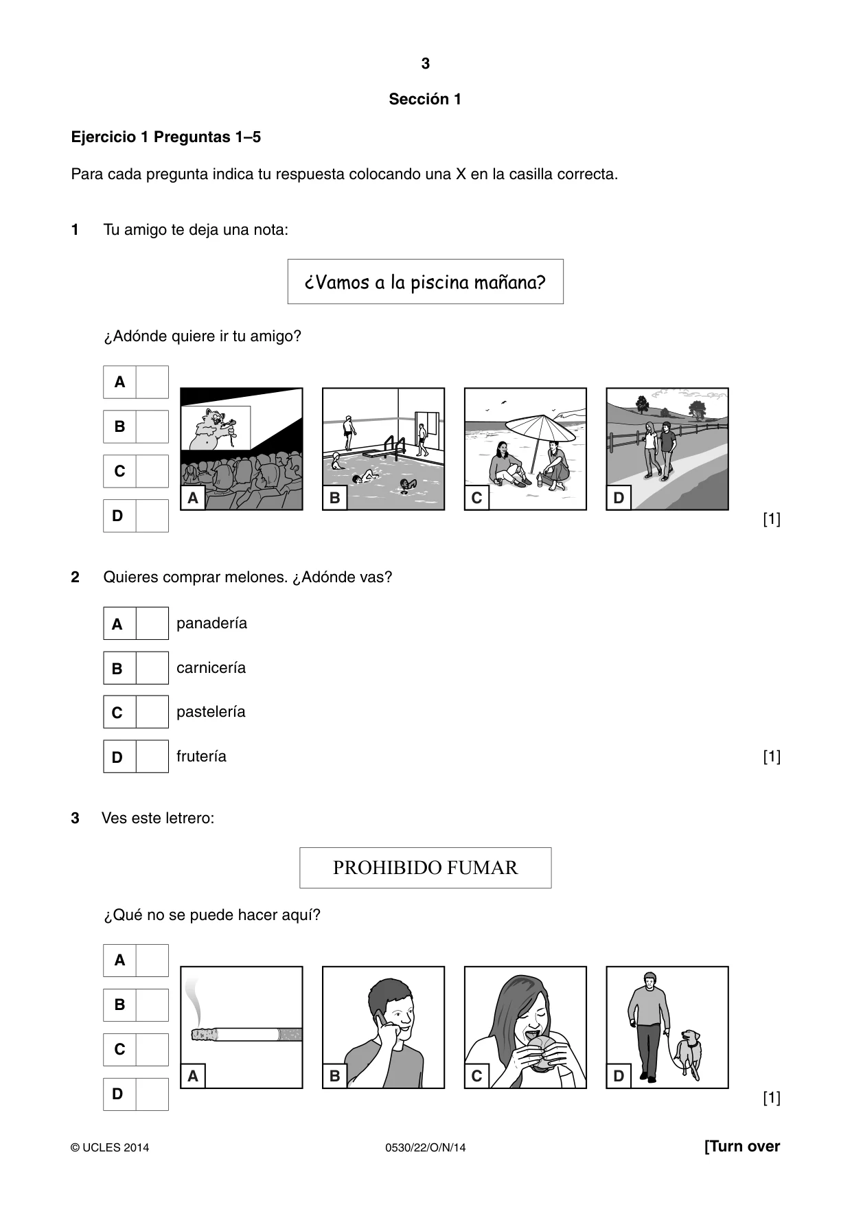Cambridge IGCSE Spanish - Foreign Language 0530 2014 Oct/Nov Paper 2 · Variant 2 question paper, page 3 of 20