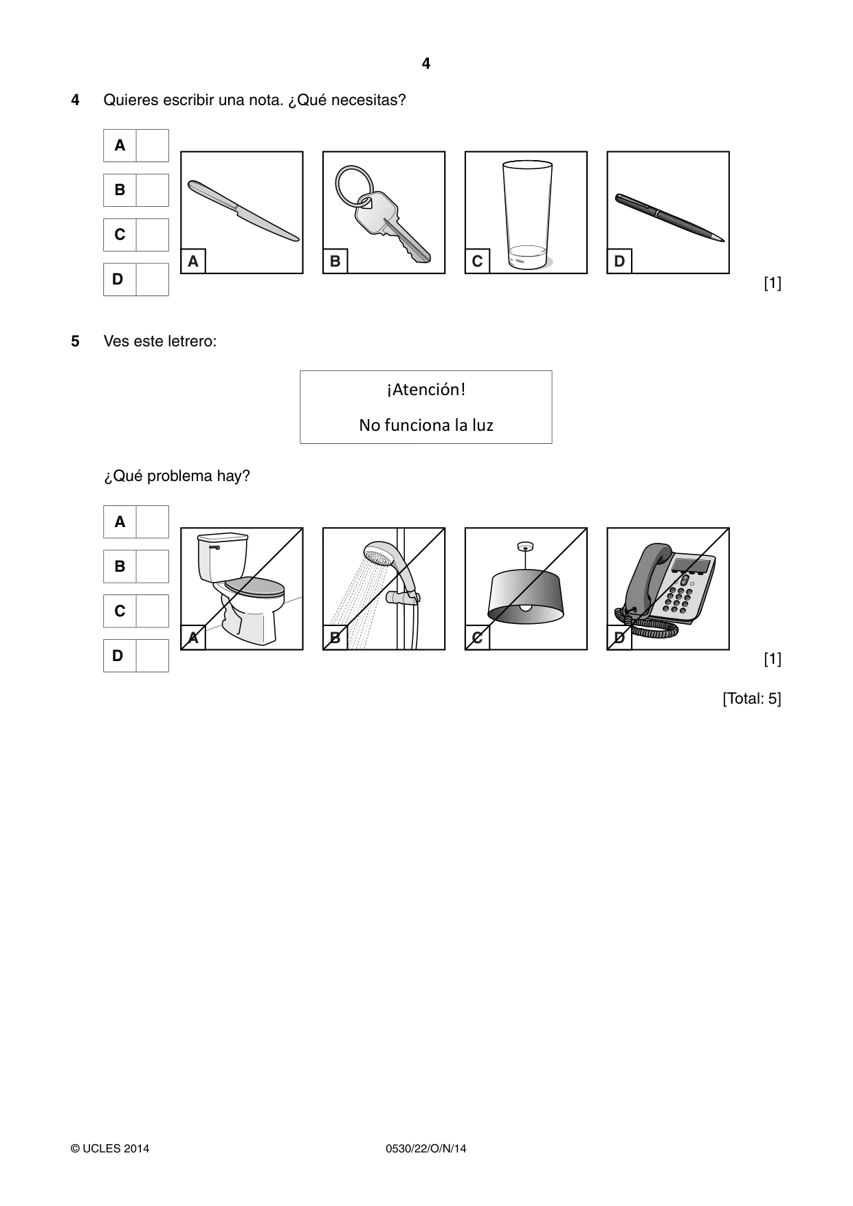 Cambridge IGCSE Spanish - Foreign Language 0530 2014 Oct/Nov Paper 2 · Variant 2 question paper, page 4 of 20