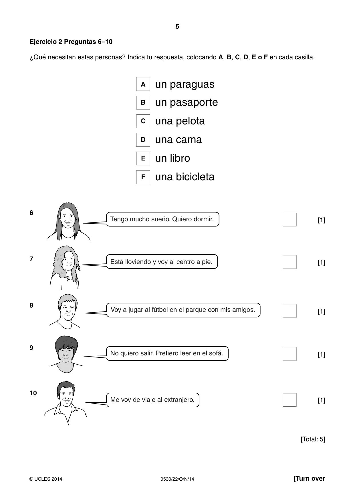 Cambridge IGCSE Spanish - Foreign Language 0530 2014 Oct/Nov Paper 2 · Variant 2 question paper, page 5 of 20