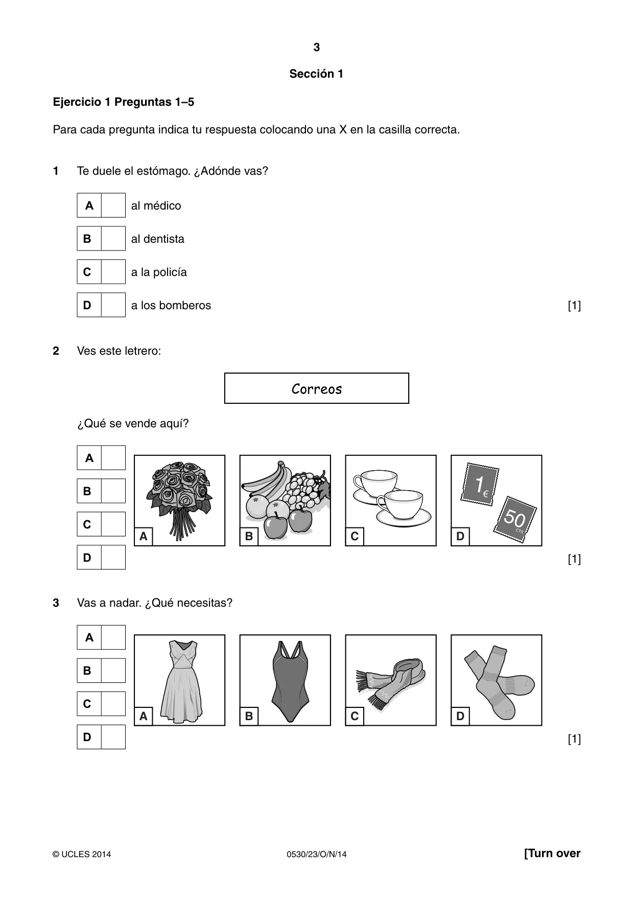 Cambridge IGCSE Spanish - Foreign Language 0530 2014 Oct/Nov Paper 2 · Variant 3 question paper, page 3 of 20