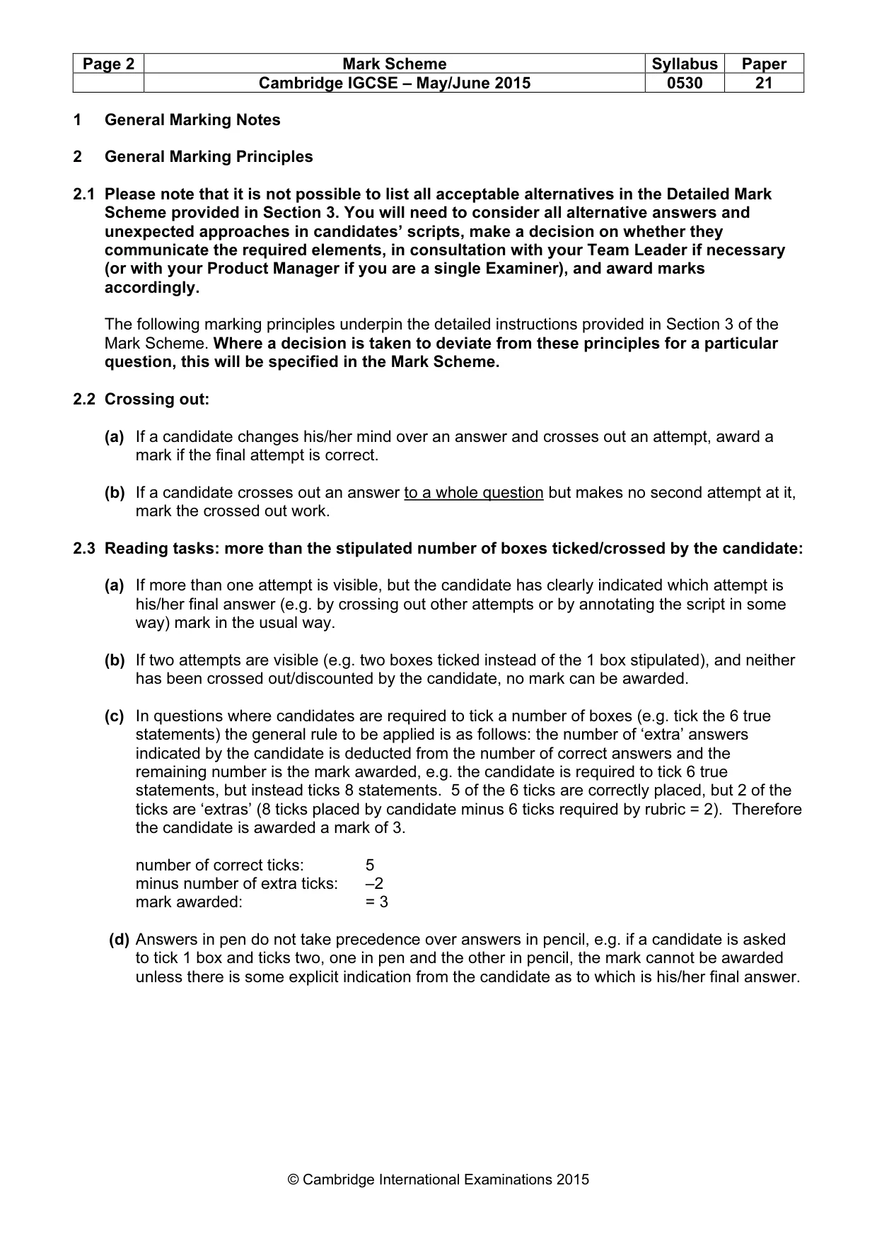 Mark scheme, page 2 of 11