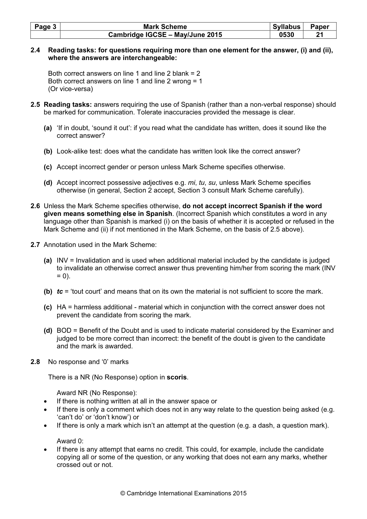 Mark scheme, page 3 of 11