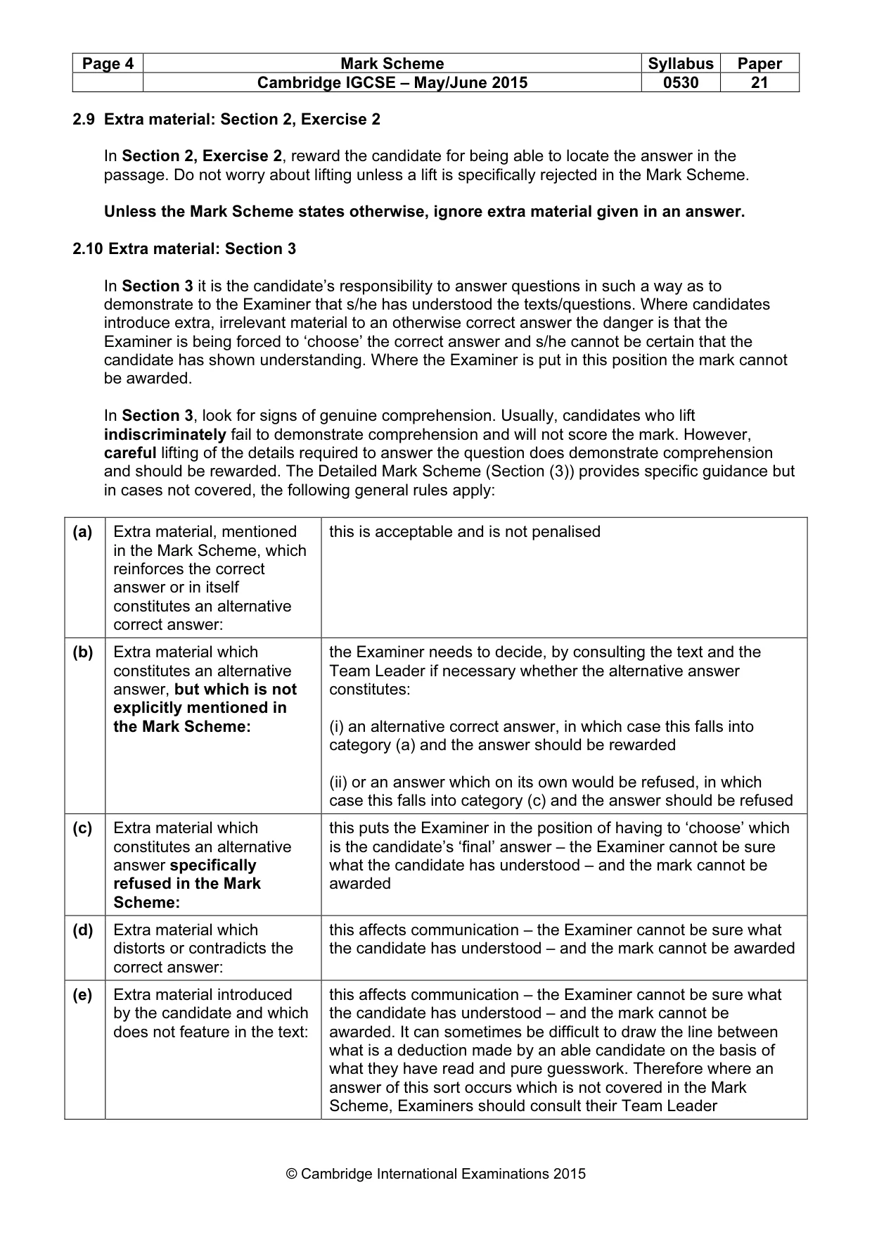 Mark scheme, page 4 of 11