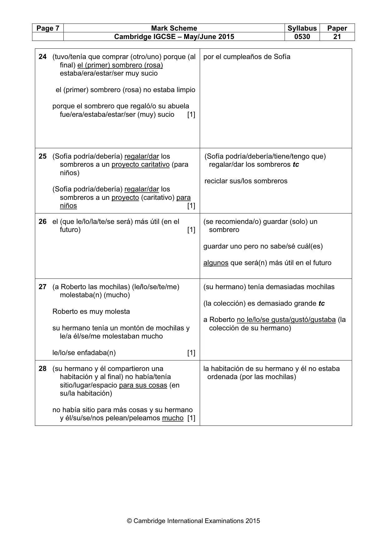 Mark scheme, page 7 of 11