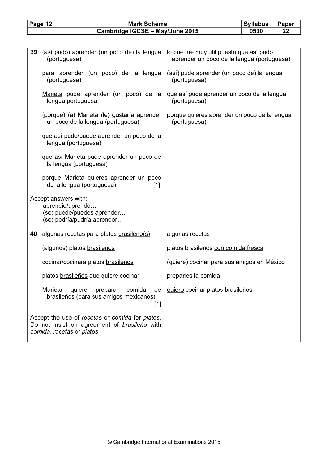 Mark scheme, page 12 of 13