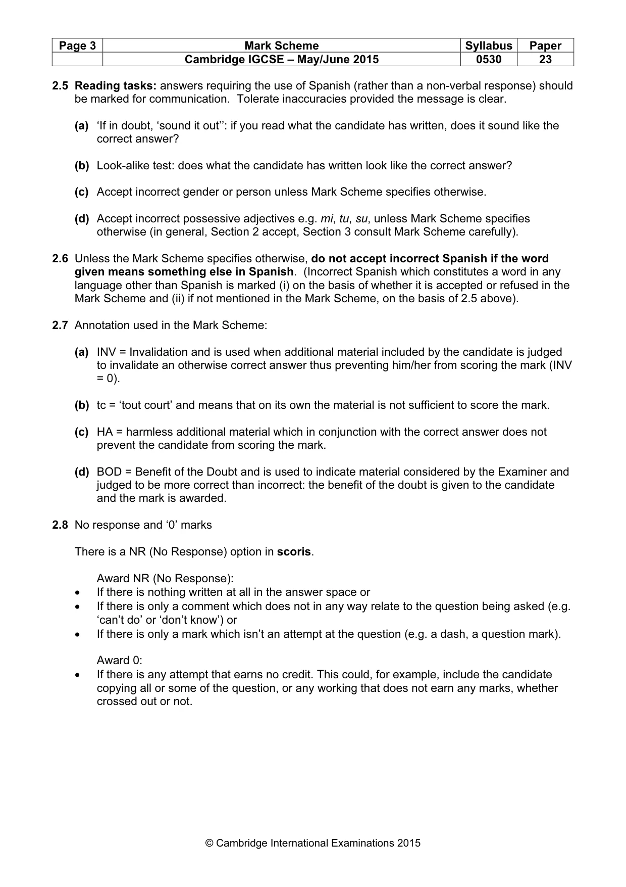 Mark scheme, page 3 of 12