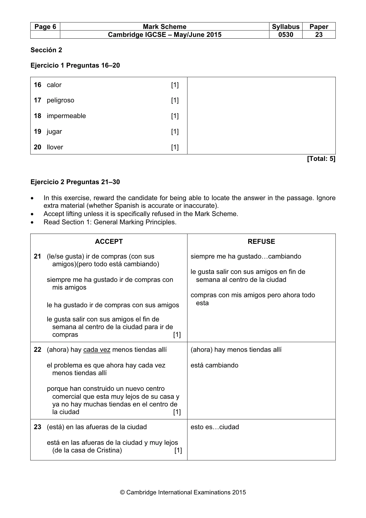 Mark scheme, page 6 of 12