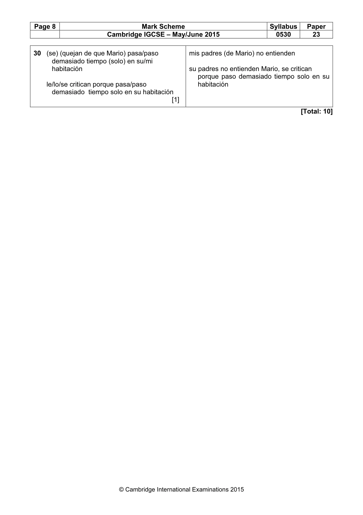 Mark scheme, page 8 of 12