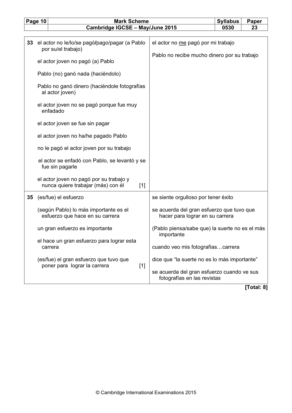 Mark scheme, page 10 of 12