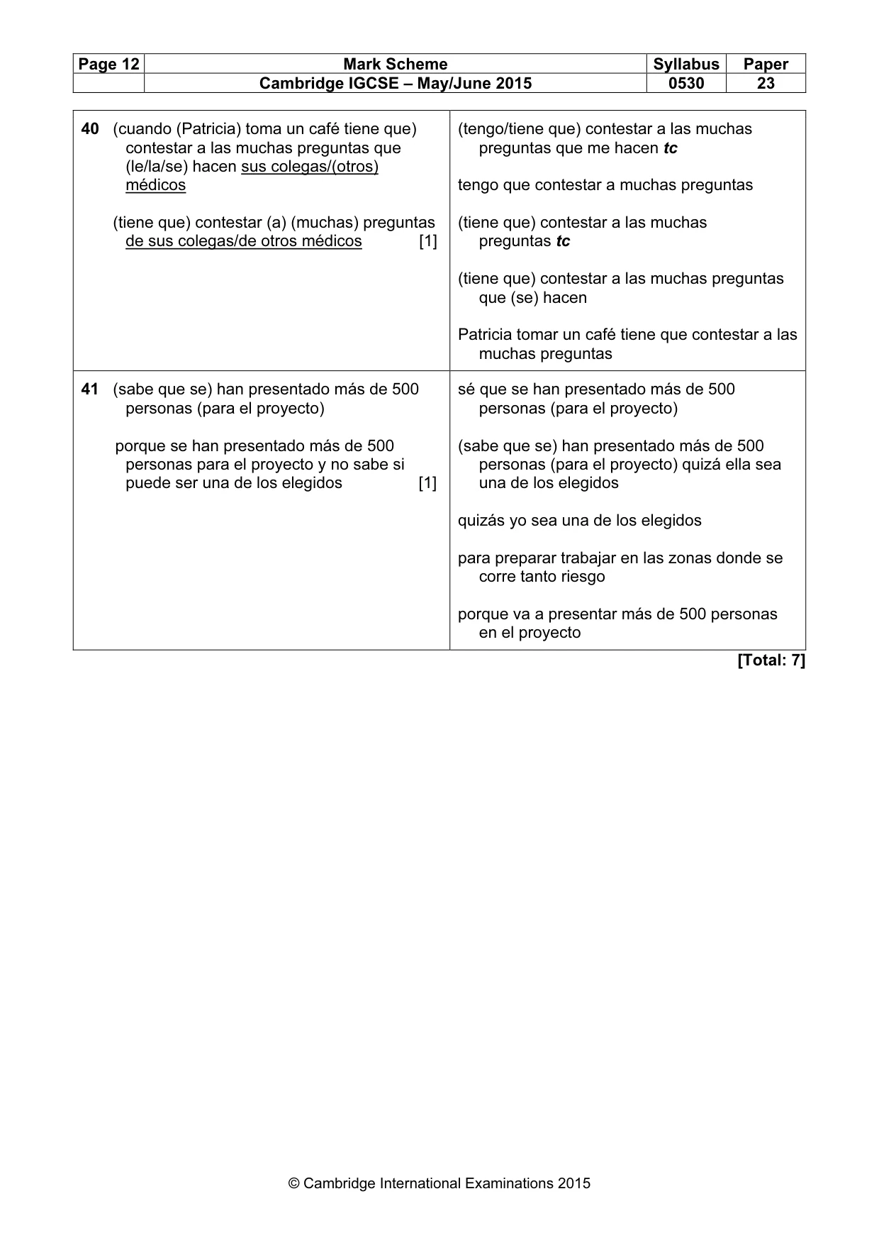 Mark scheme, page 12 of 12