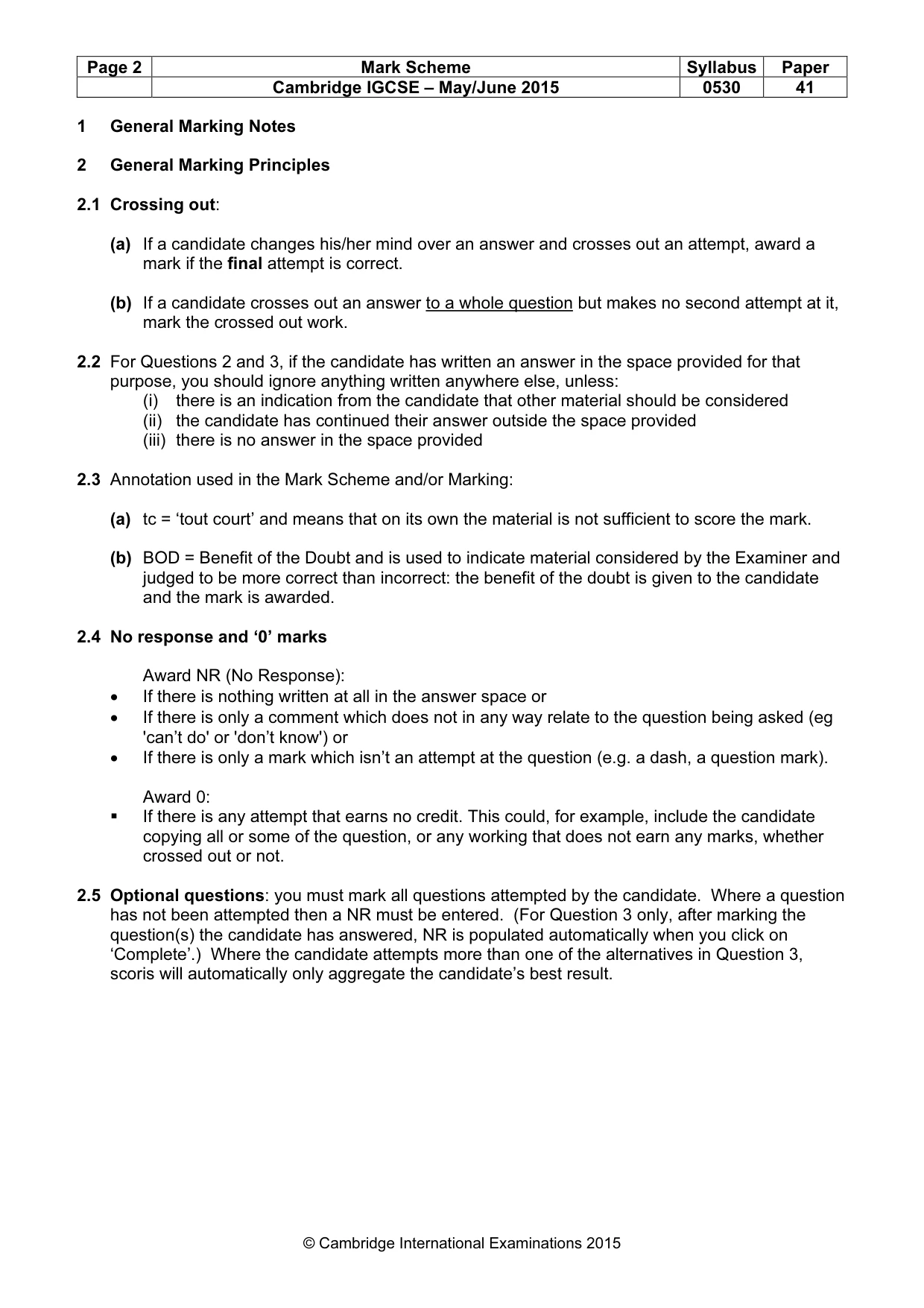 Mark scheme, page 2 of 27