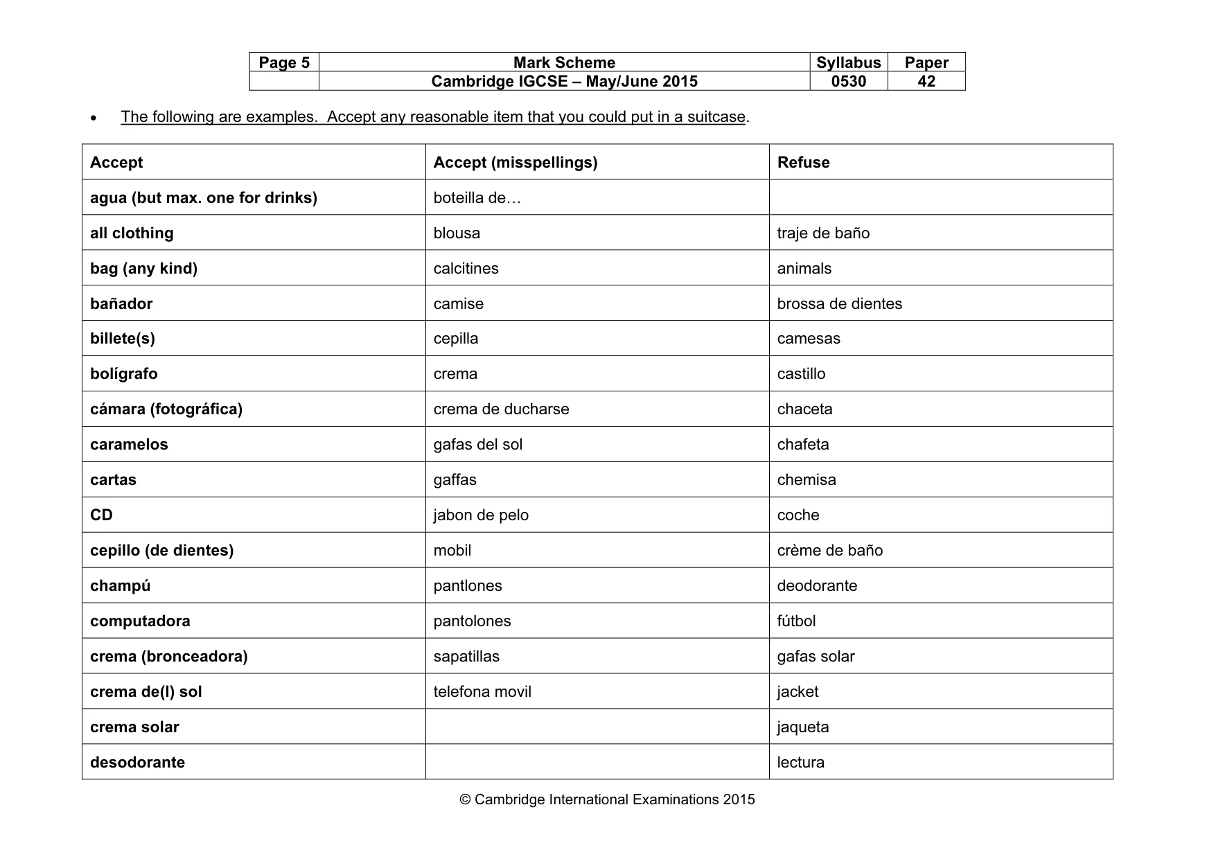 Mark scheme, page 5 of 28