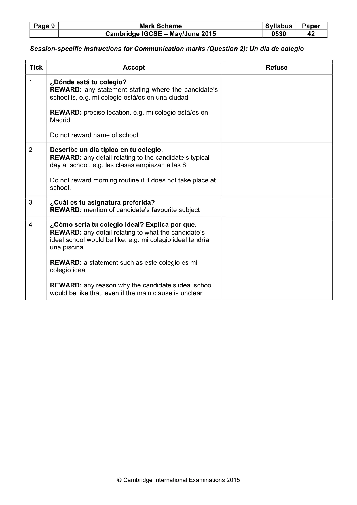 Mark scheme, page 9 of 28