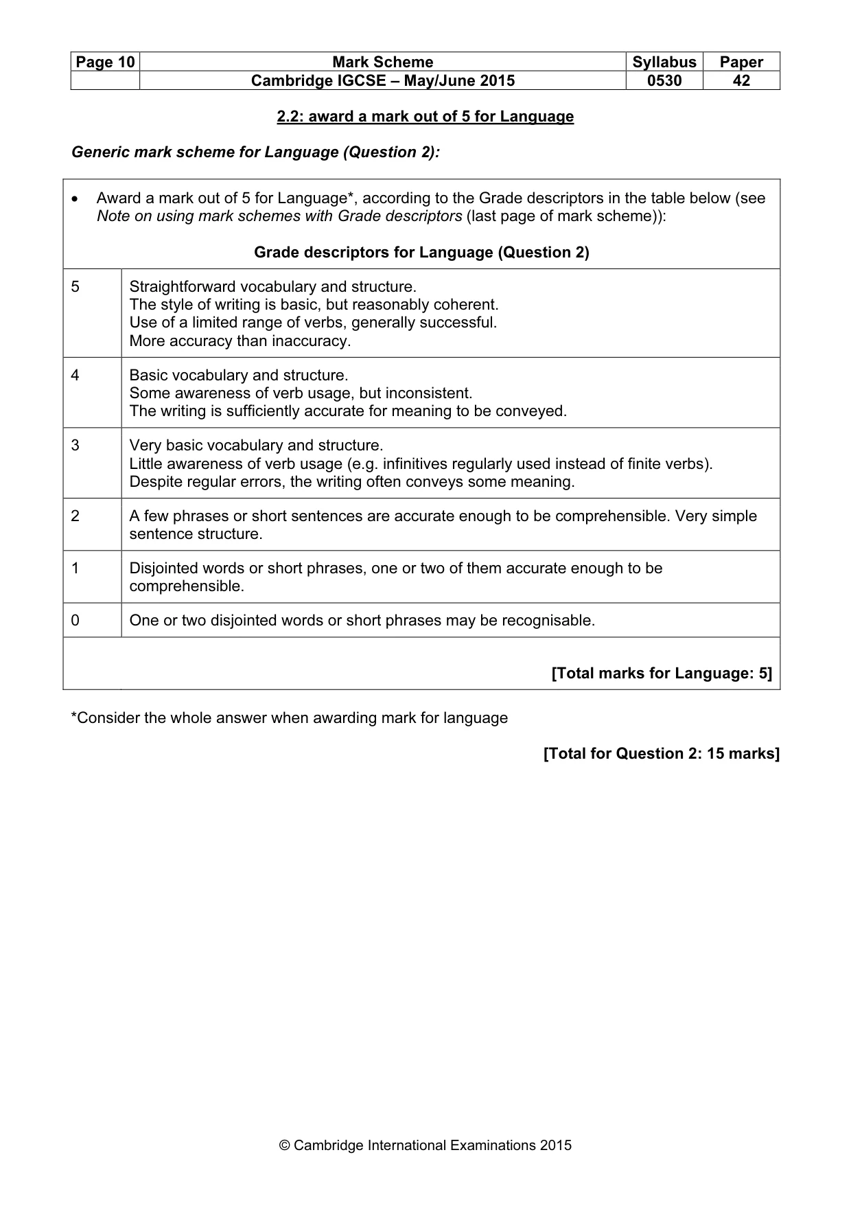 Mark scheme, page 10 of 28