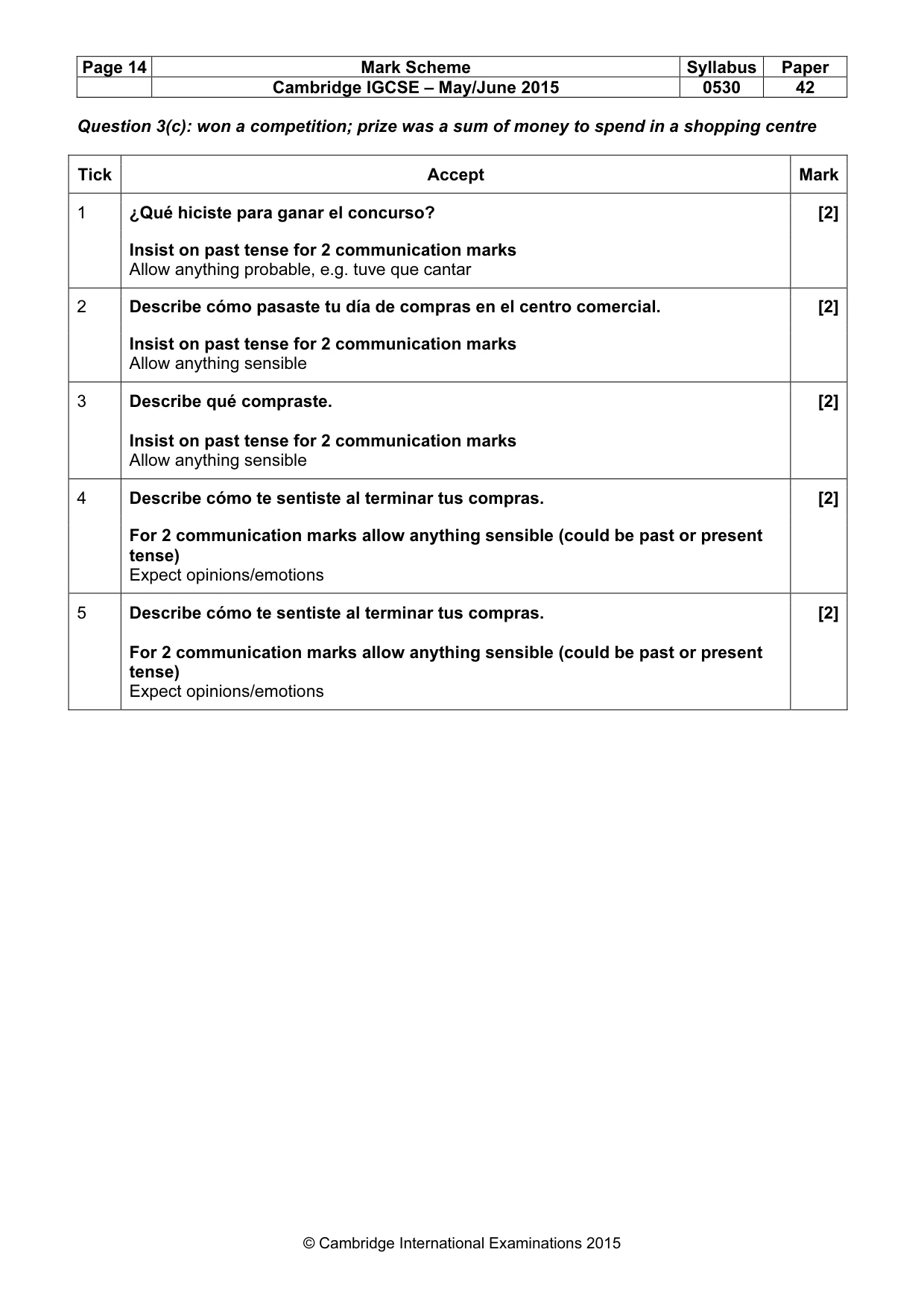 Mark scheme, page 14 of 28