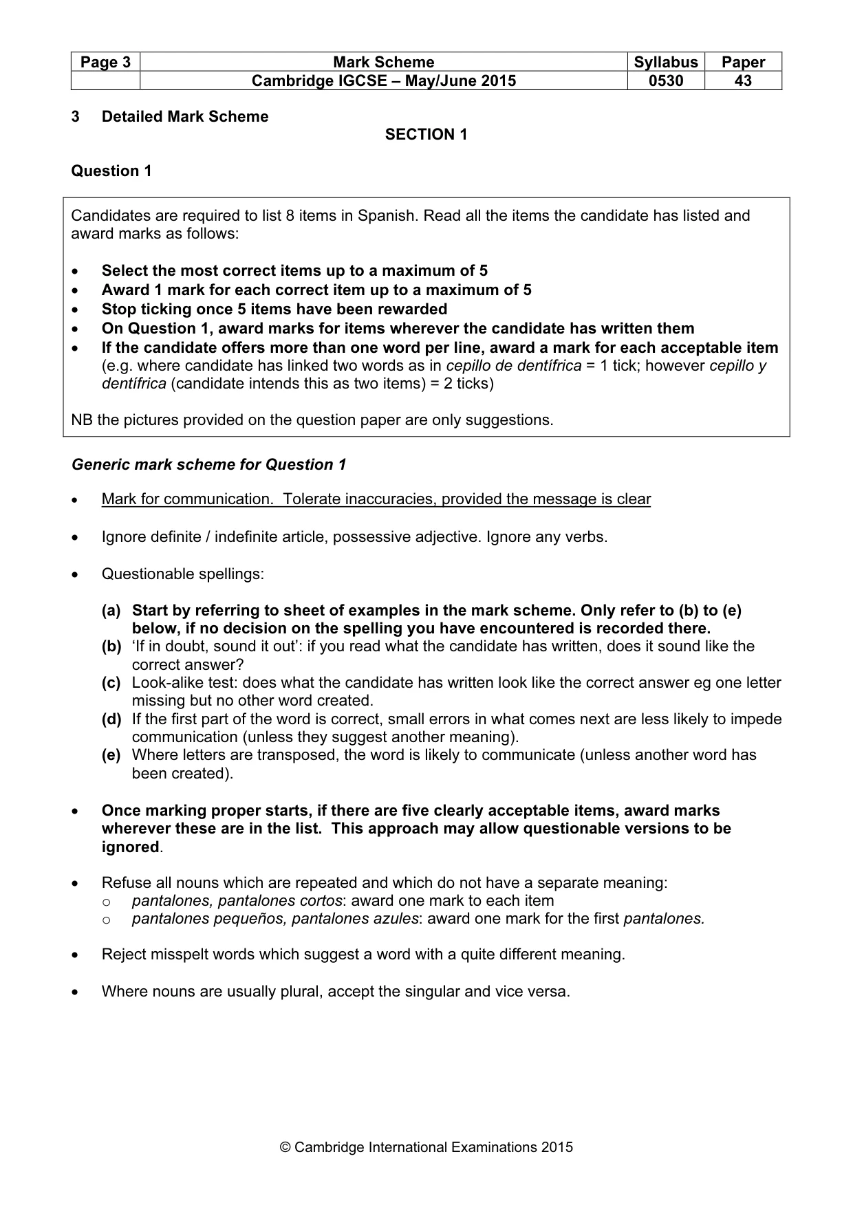 Mark scheme, page 3 of 27