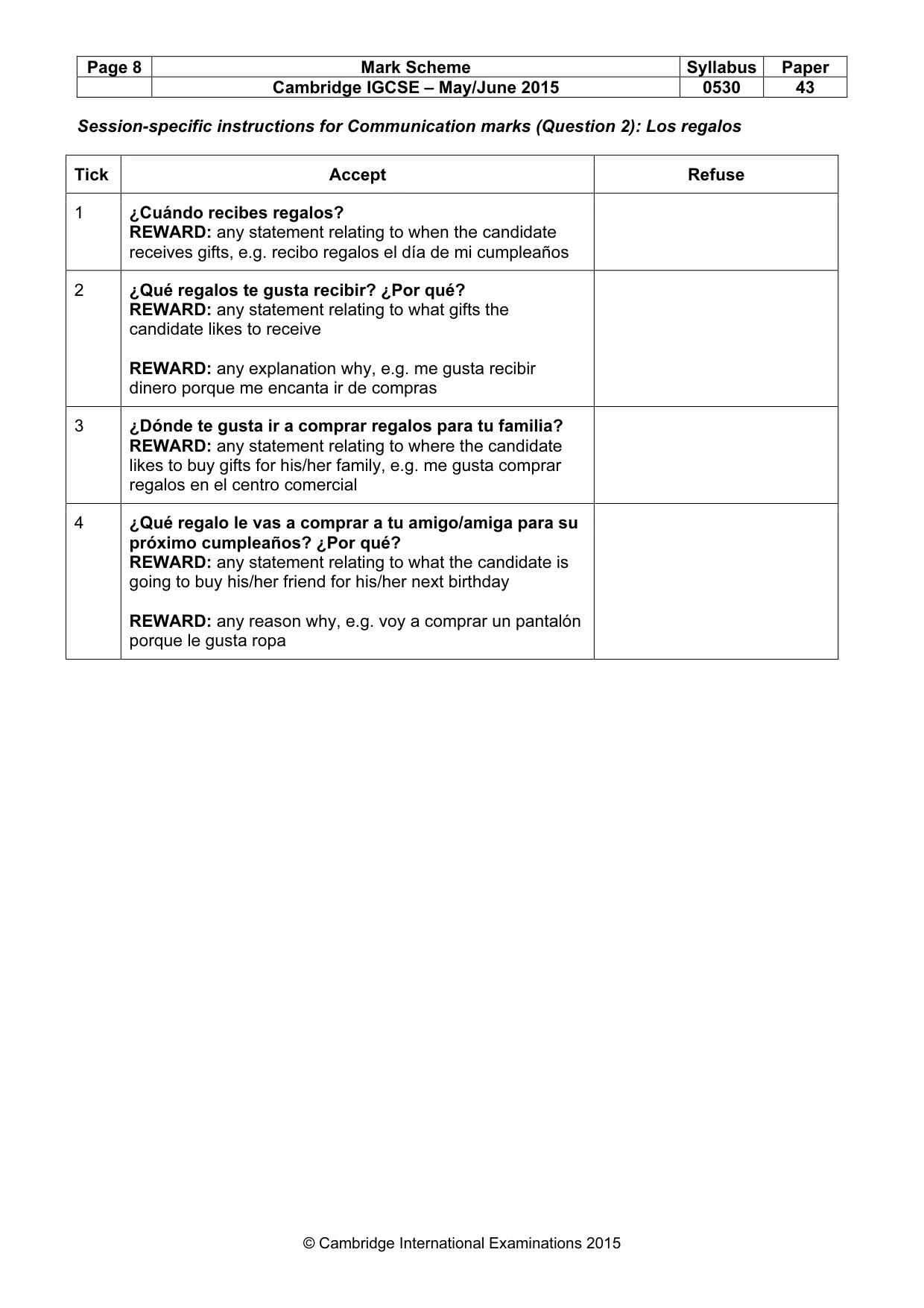 Mark scheme, page 8 of 27