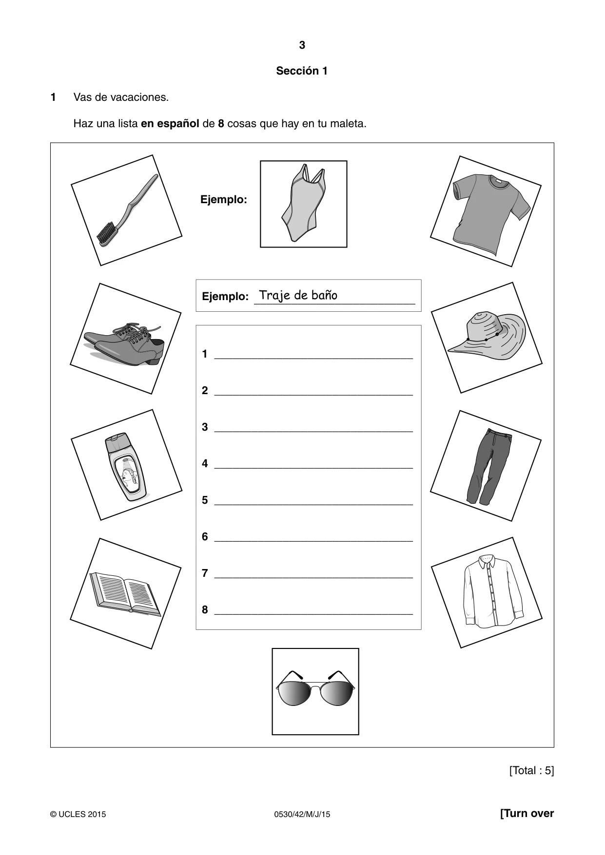 Cambridge IGCSE Spanish - Foreign Language 0530 2015 May/June Paper 4 · Variant 2 question paper, page 3 of 8