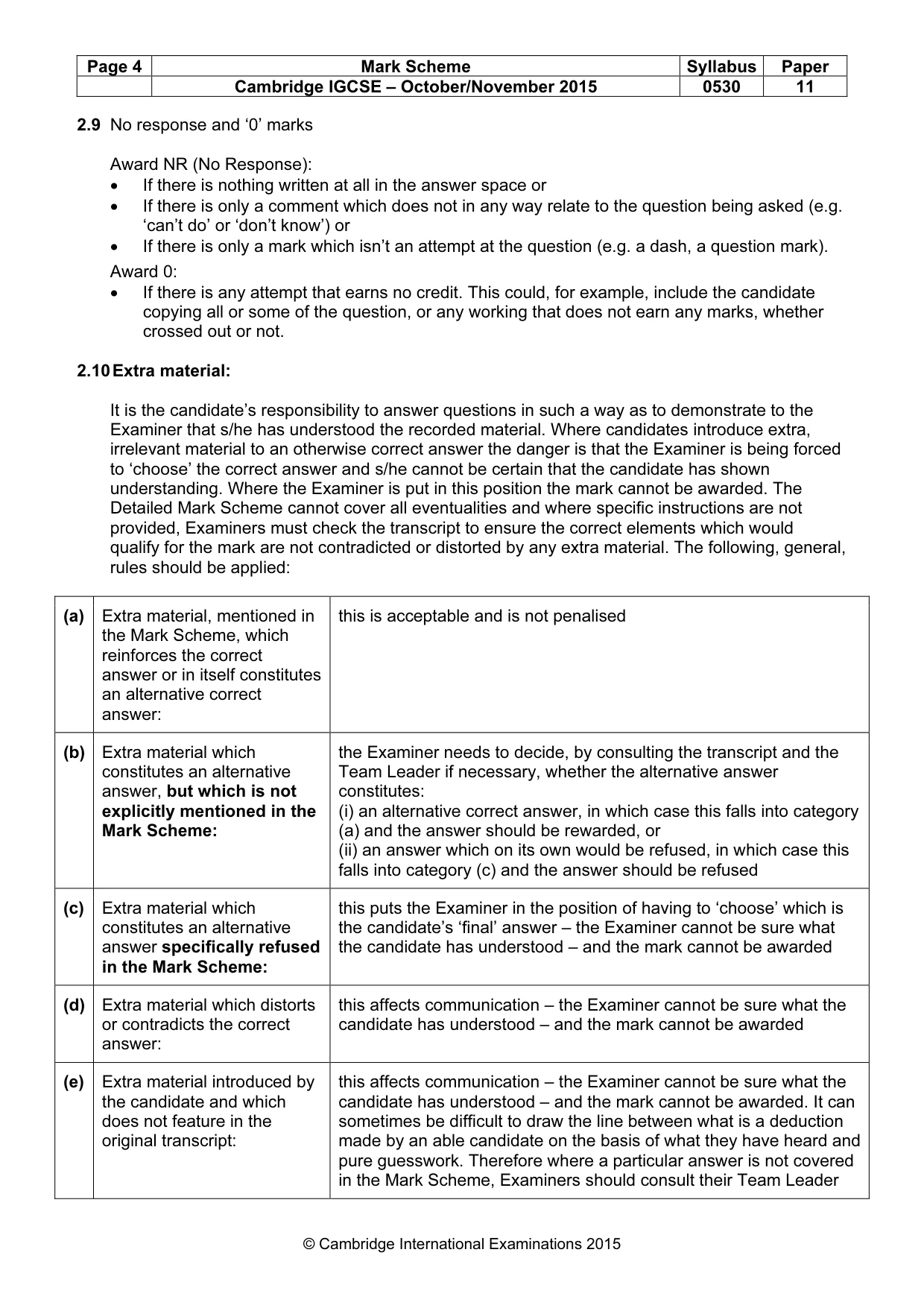 Mark scheme, page 4 of 8