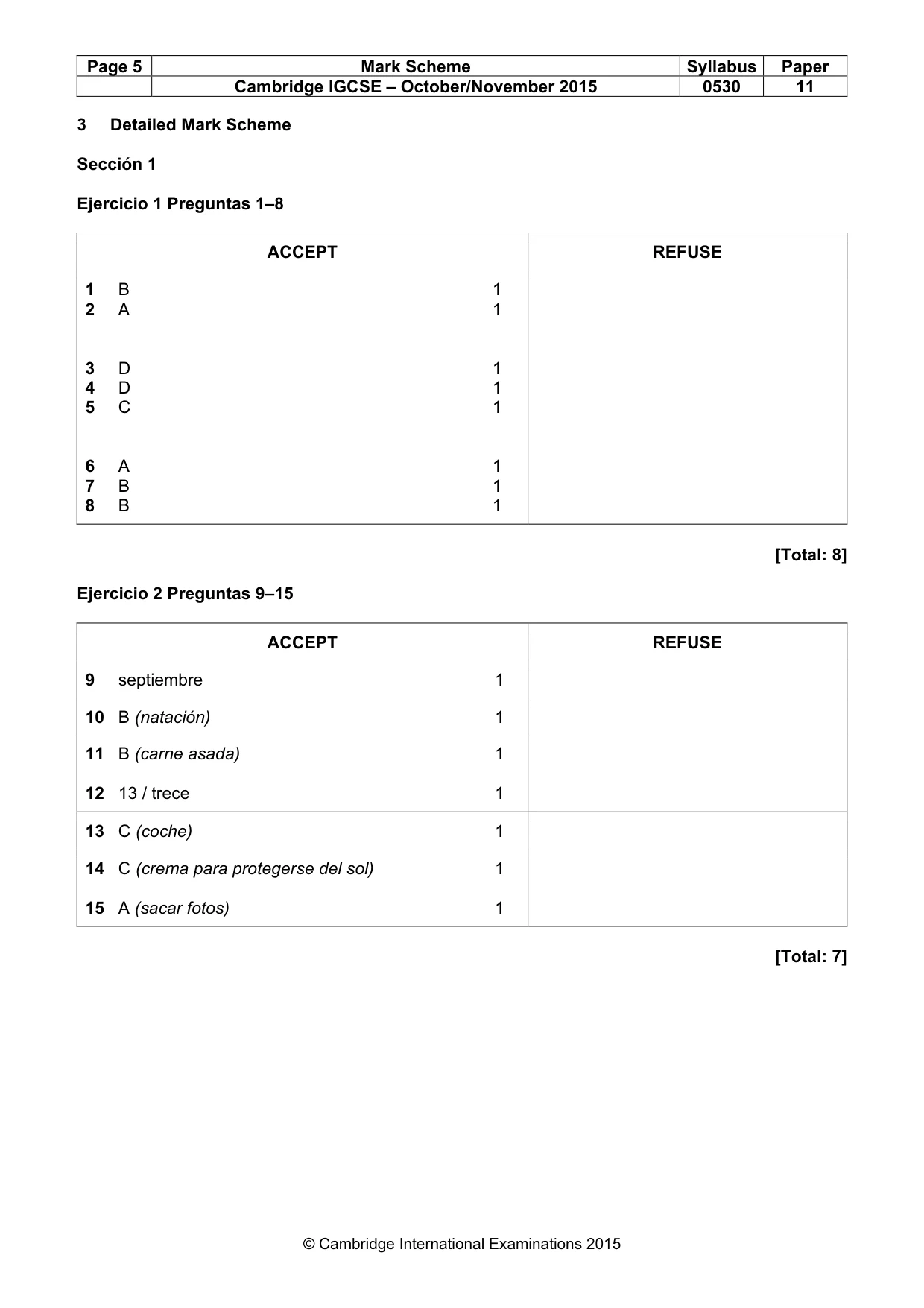 Mark scheme, page 5 of 8