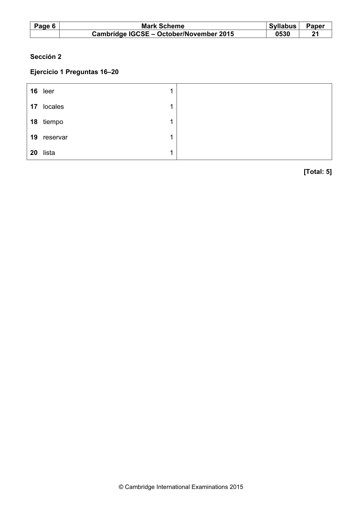 Mark scheme, page 6 of 9