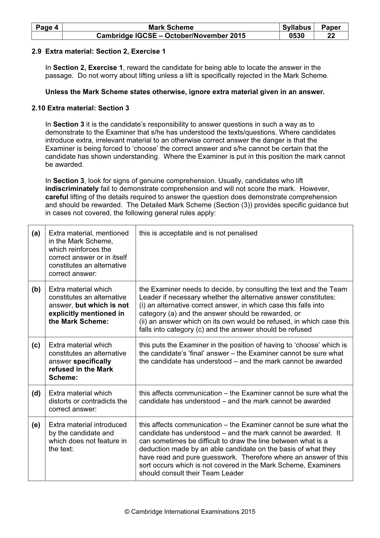 Mark scheme, page 4 of 9
