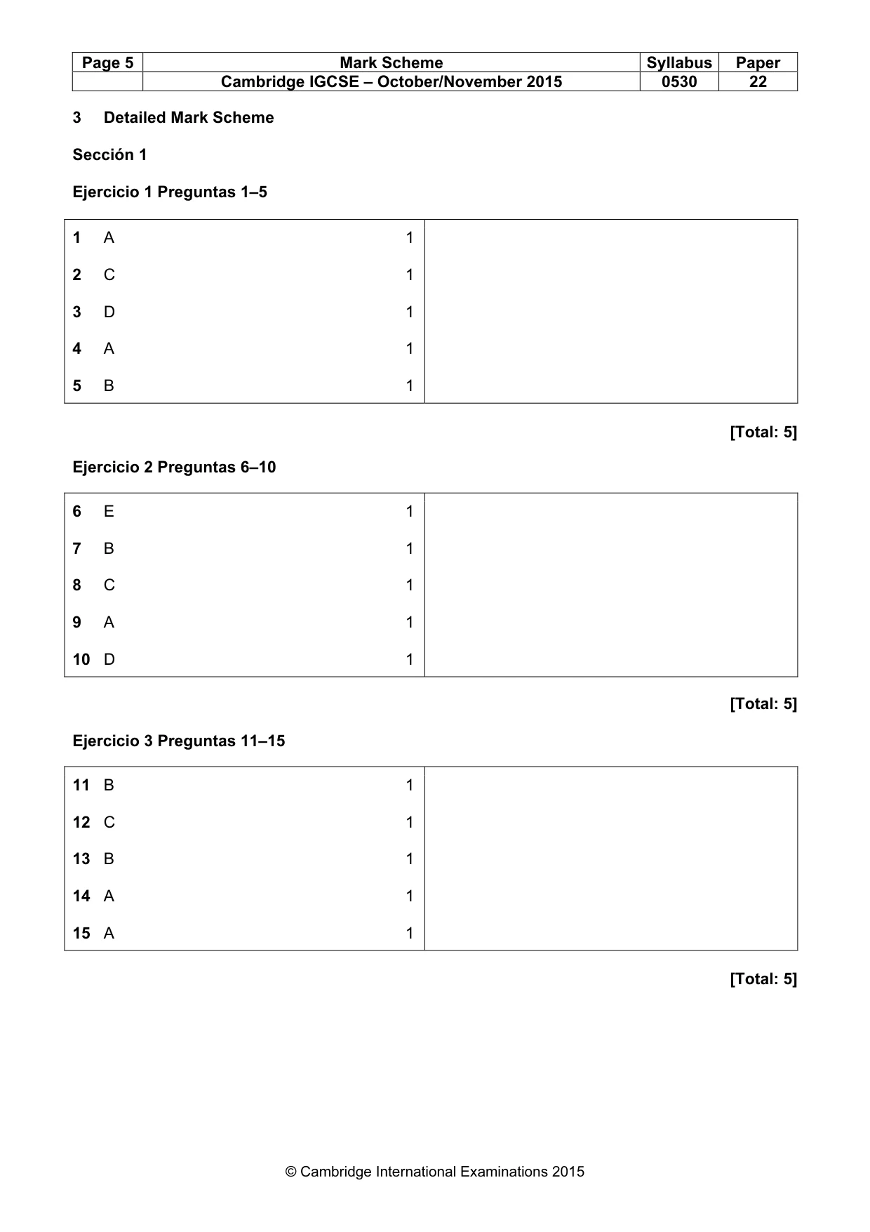 Mark scheme, page 5 of 9
