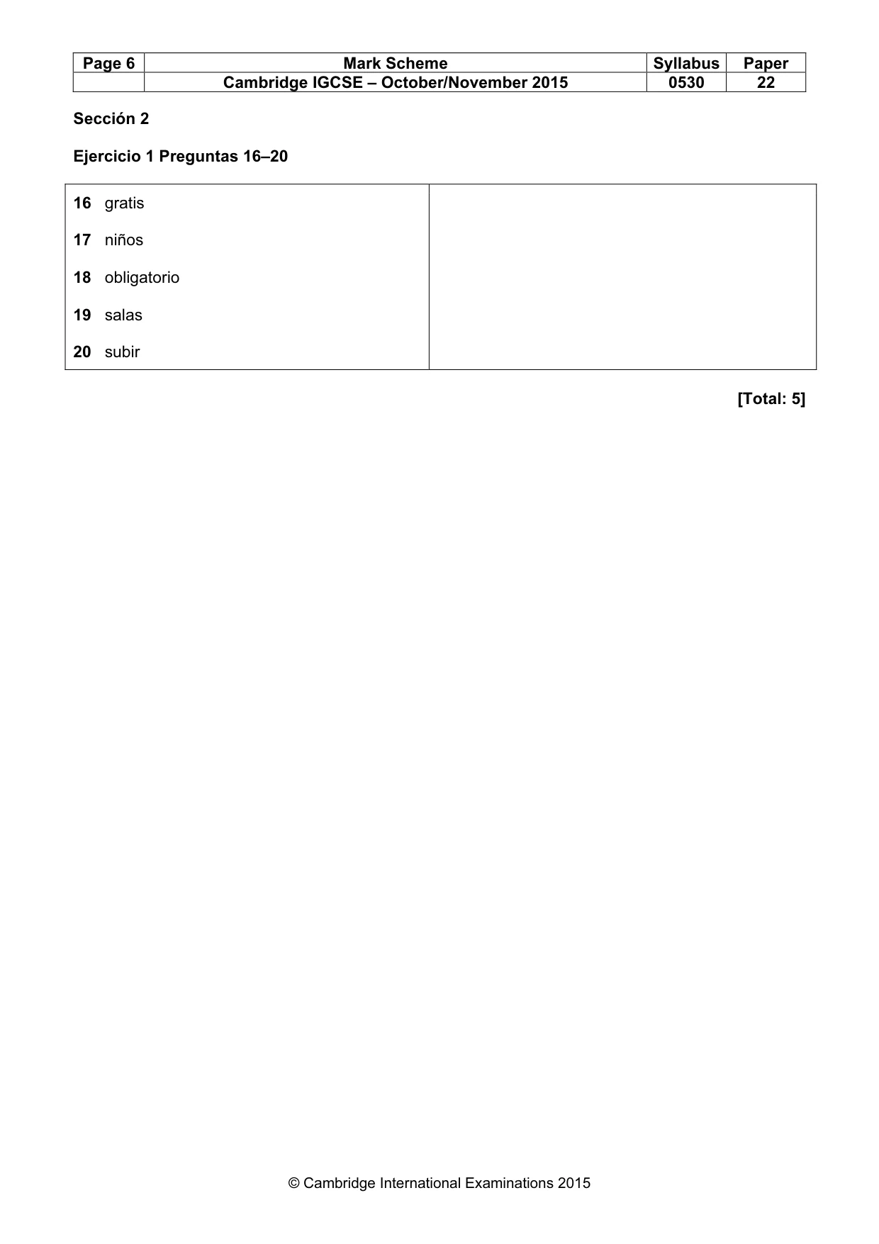 Mark scheme, page 6 of 9