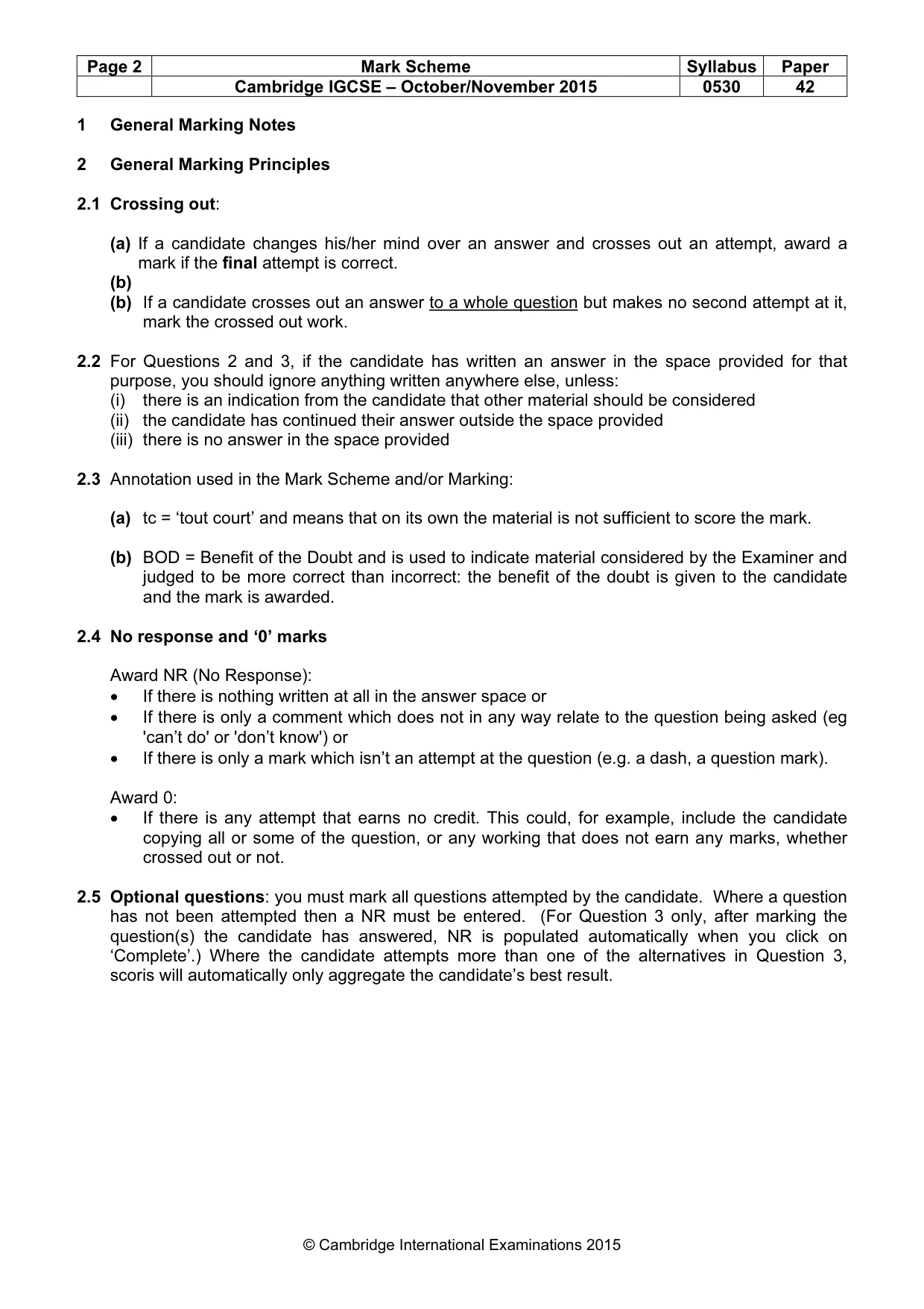 Mark scheme, page 2 of 24