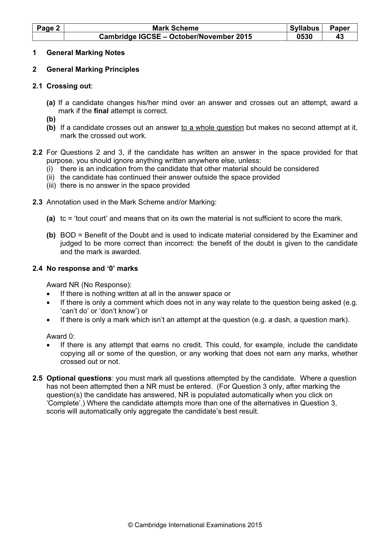 Mark scheme, page 2 of 24
