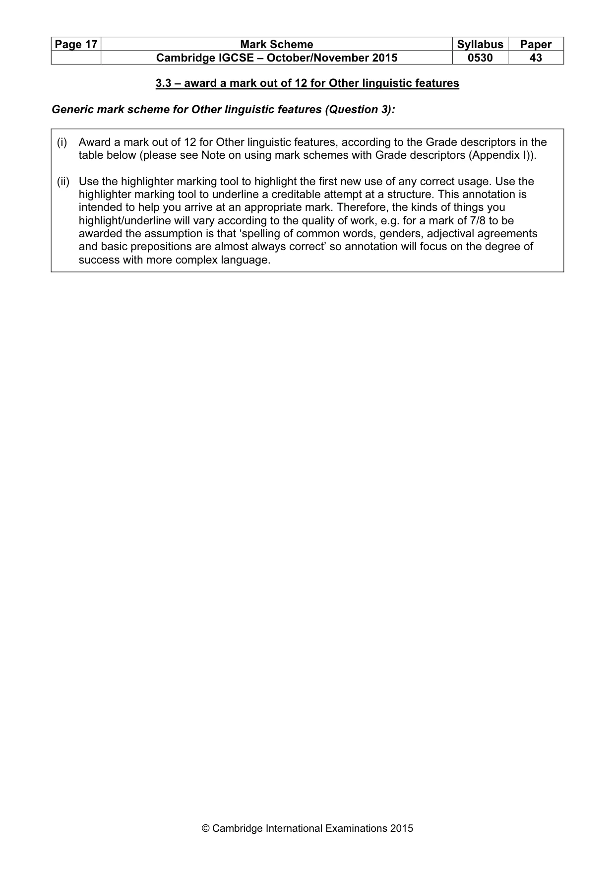 Mark scheme, page 17 of 24