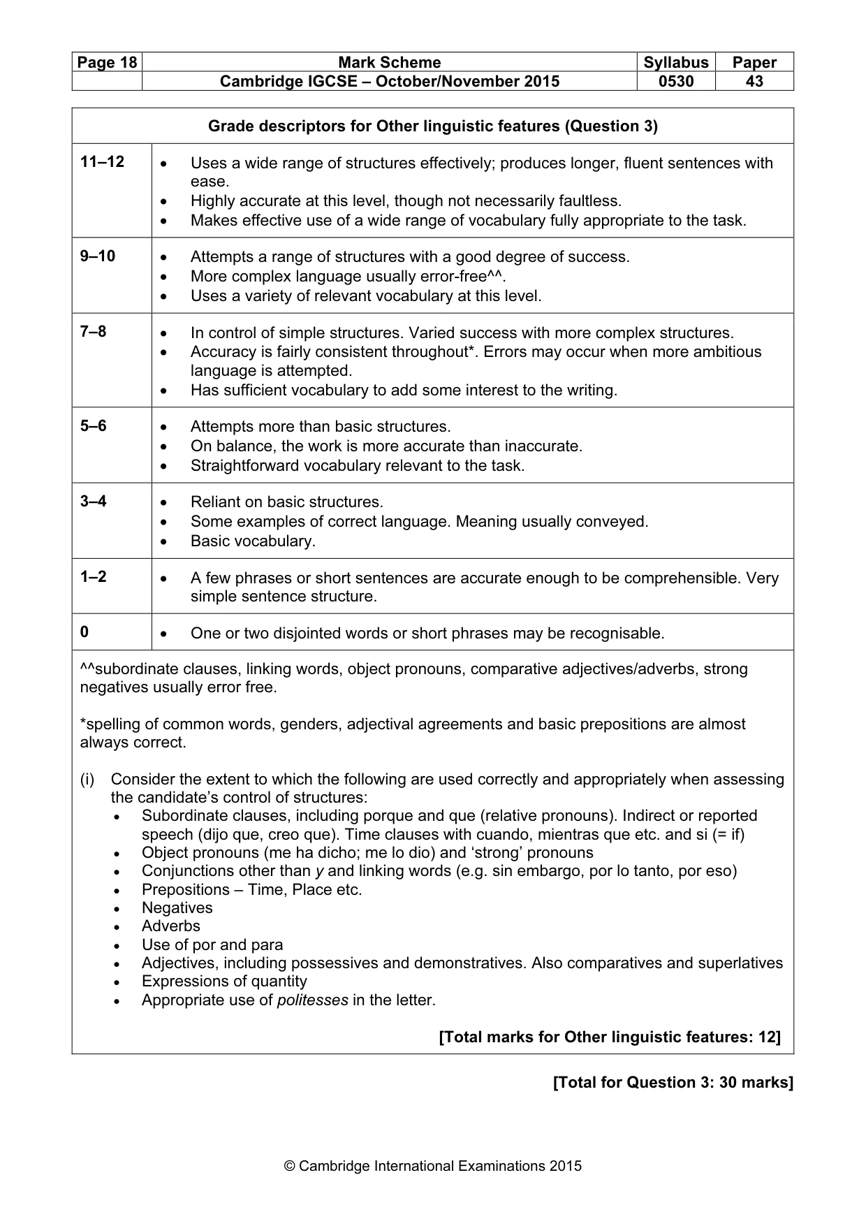 Mark scheme, page 18 of 24