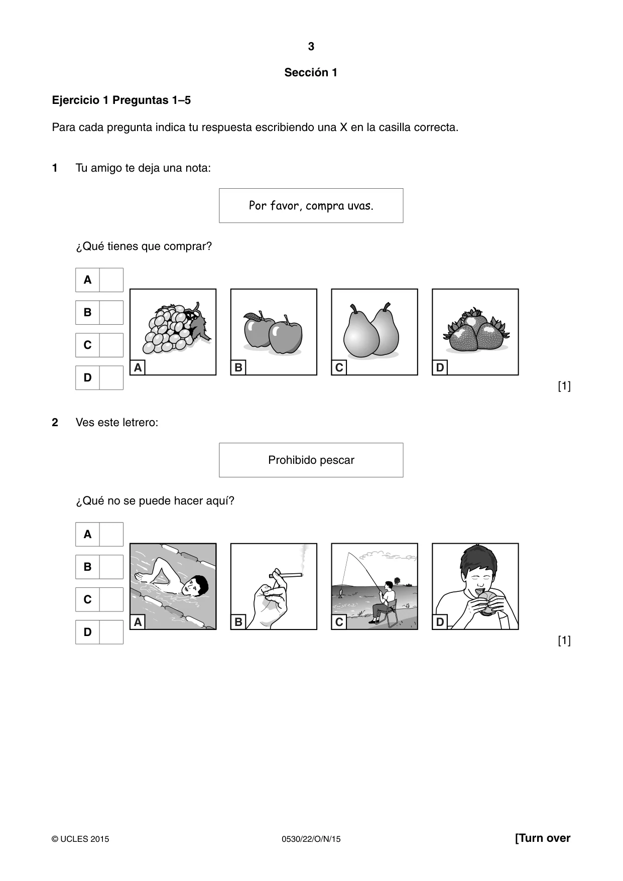 Cambridge IGCSE Spanish - Foreign Language 0530 2015 Oct/Nov Paper 2 · Variant 2 question paper, page 3 of 16