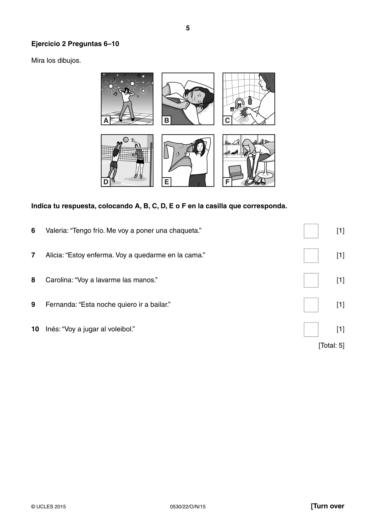 Cambridge IGCSE Spanish - Foreign Language 0530 2015 Oct/Nov Paper 2 · Variant 2 question paper, page 5 of 16