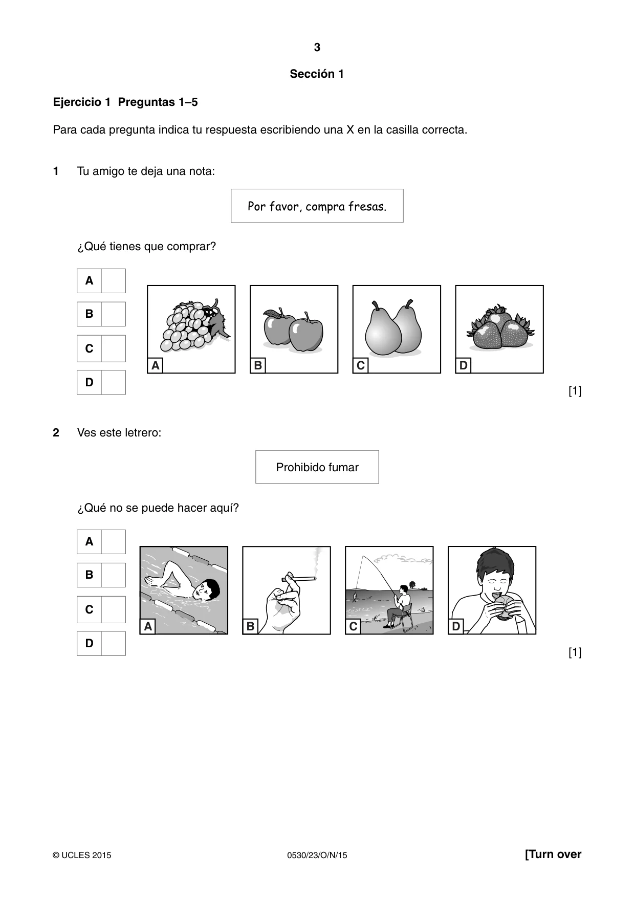 Cambridge IGCSE Spanish - Foreign Language 0530 2015 Oct/Nov Paper 2 · Variant 3 question paper, page 3 of 16