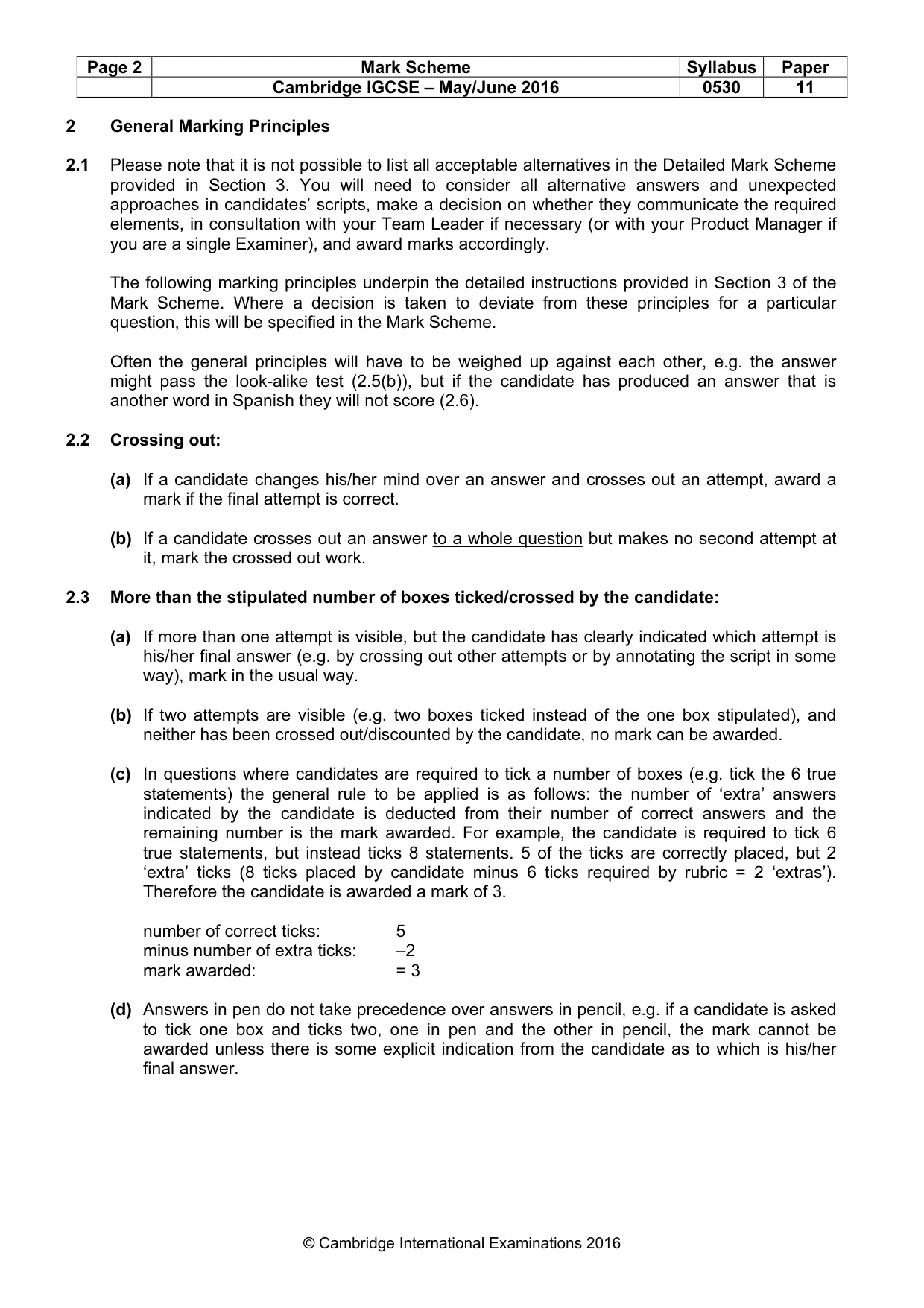 Mark scheme, page 2 of 9