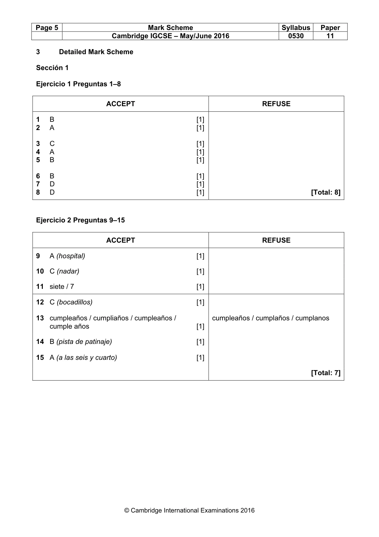 Mark scheme, page 5 of 9