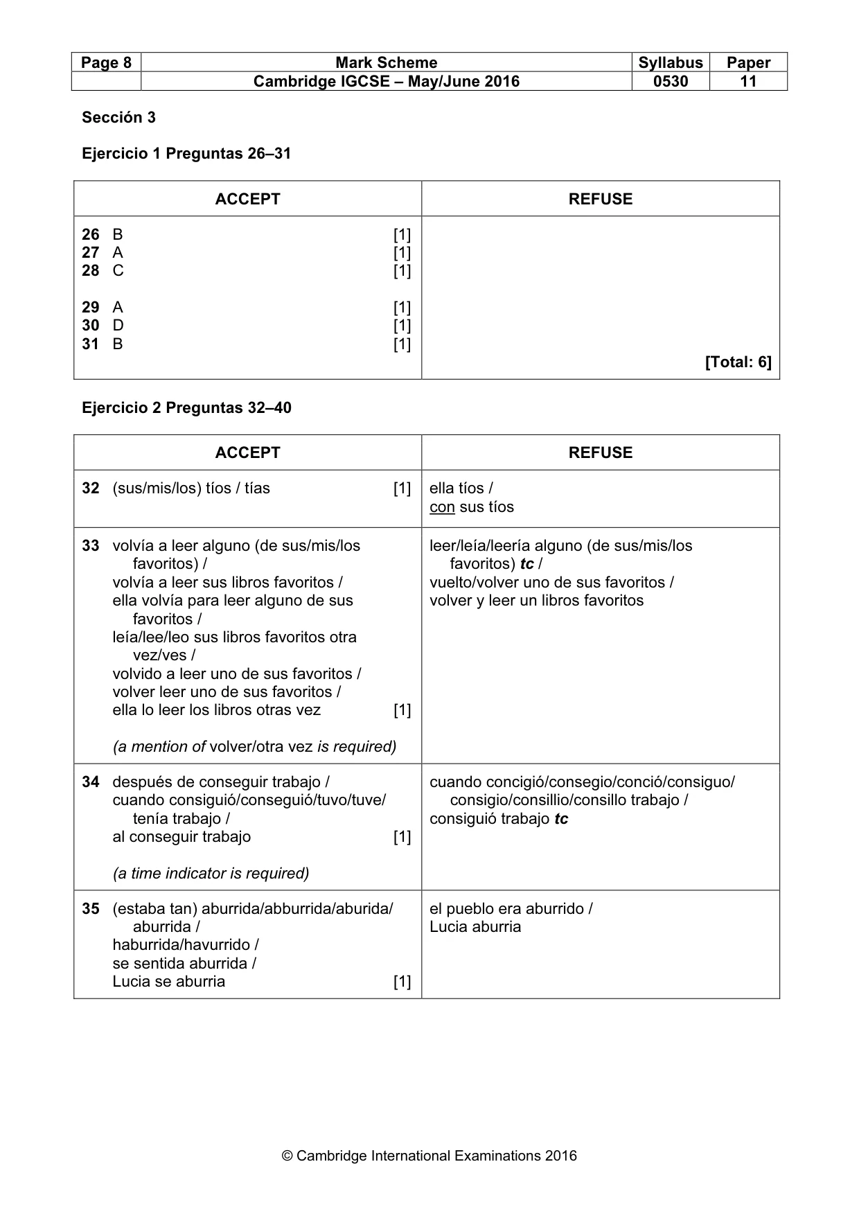 Mark scheme, page 8 of 9