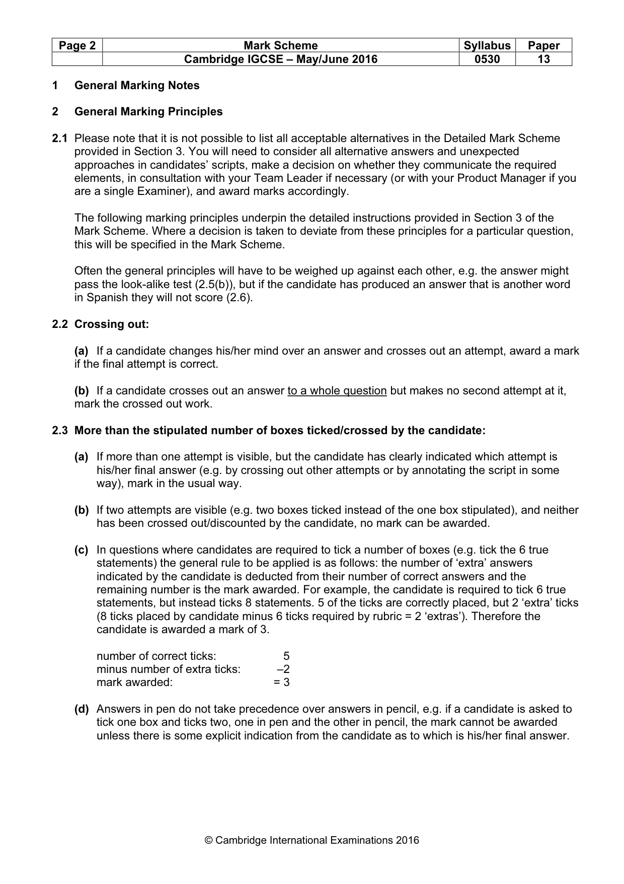 Mark scheme, page 2 of 9