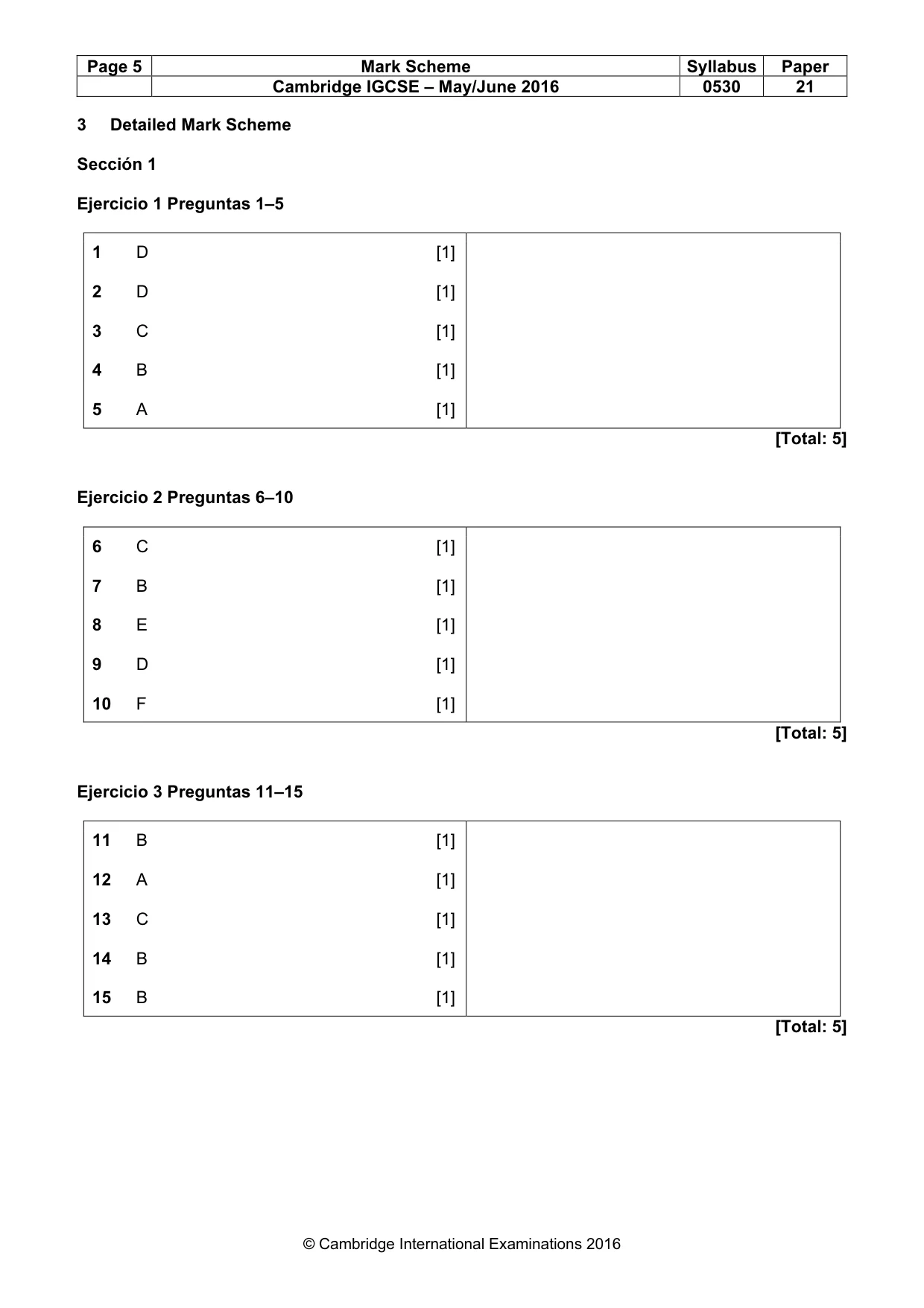 Mark scheme, page 5 of 9