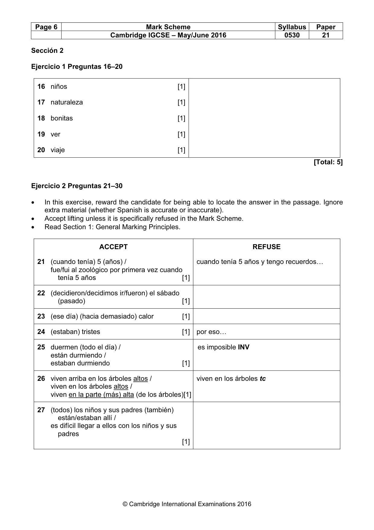 Mark scheme, page 6 of 9