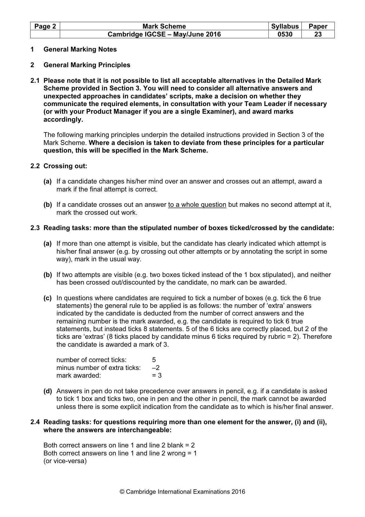 Mark scheme, page 2 of 9