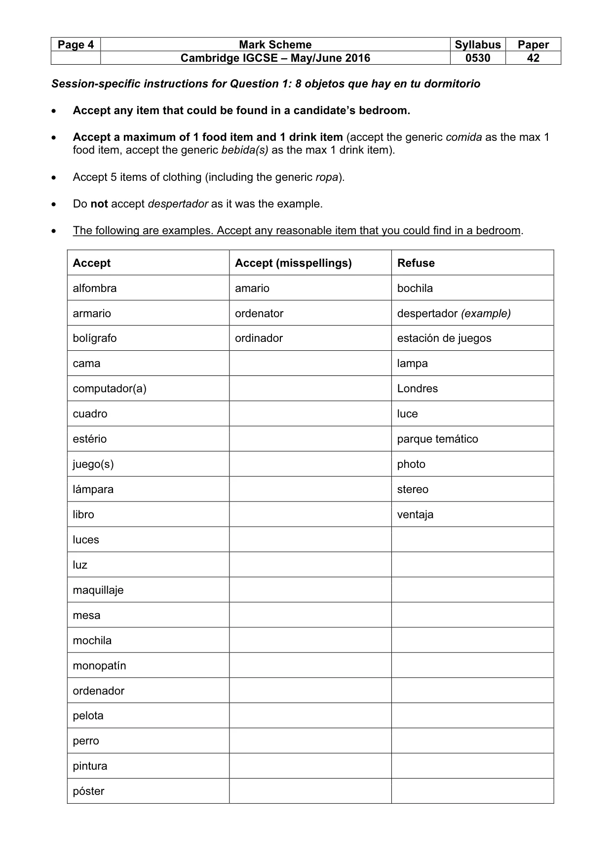 Mark scheme, page 4 of 26