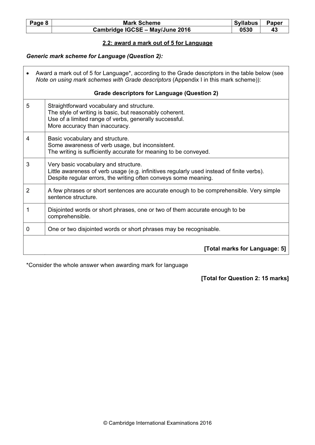 Mark scheme, page 8 of 26
