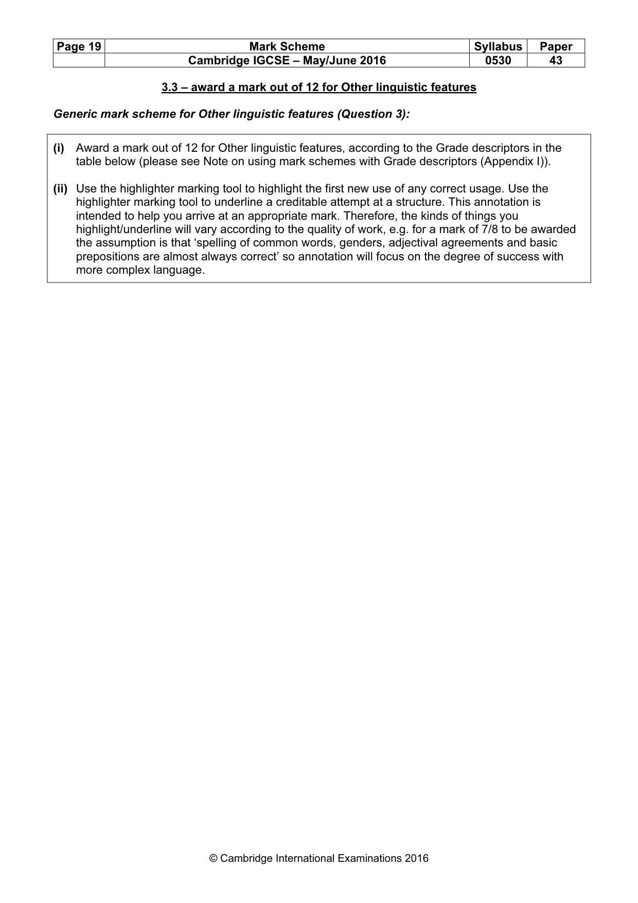 Mark scheme, page 19 of 26