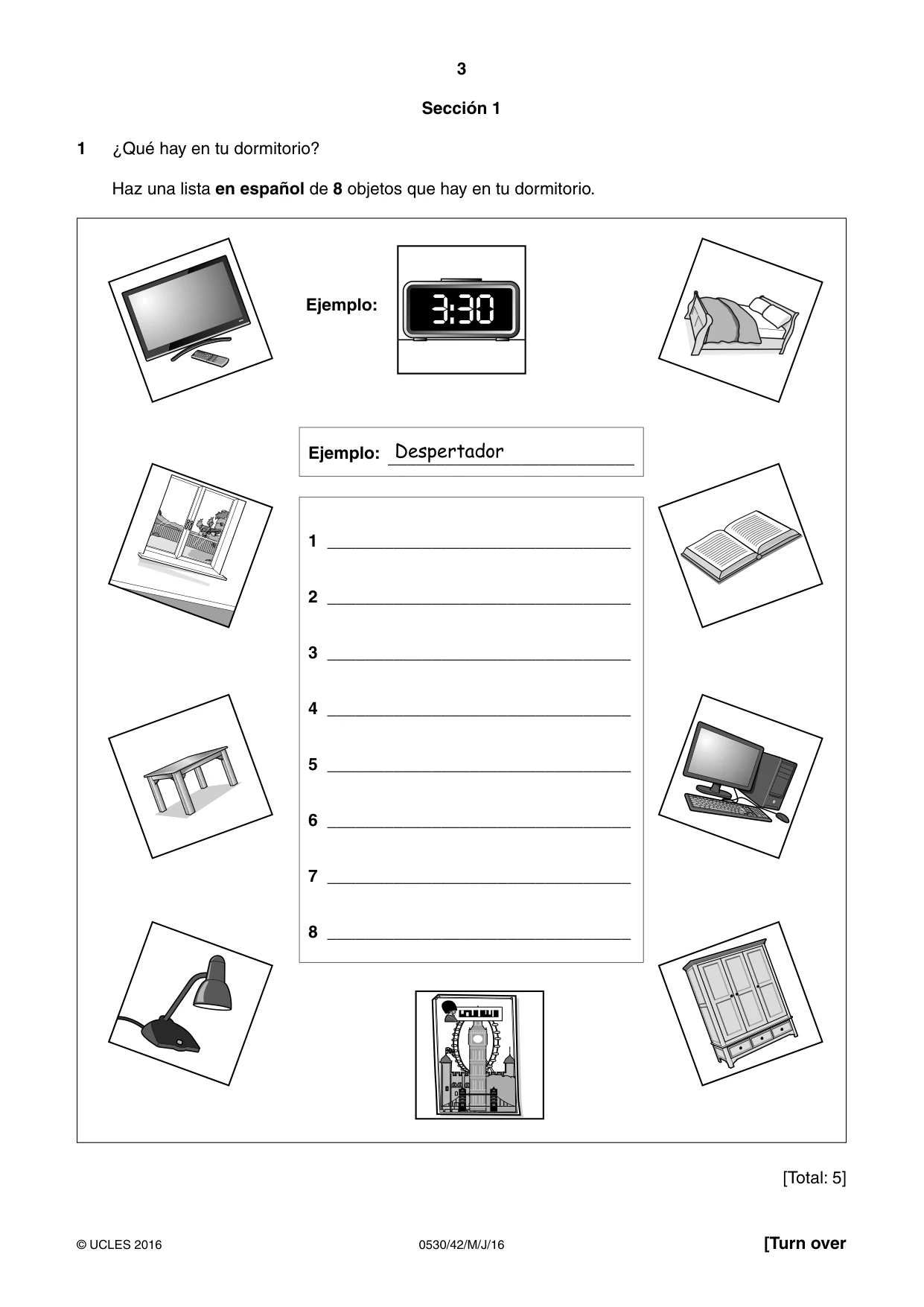 Cambridge IGCSE Spanish - Foreign Language 0530 2016 May/June Paper 4 · Variant 2 question paper, page 3 of 8