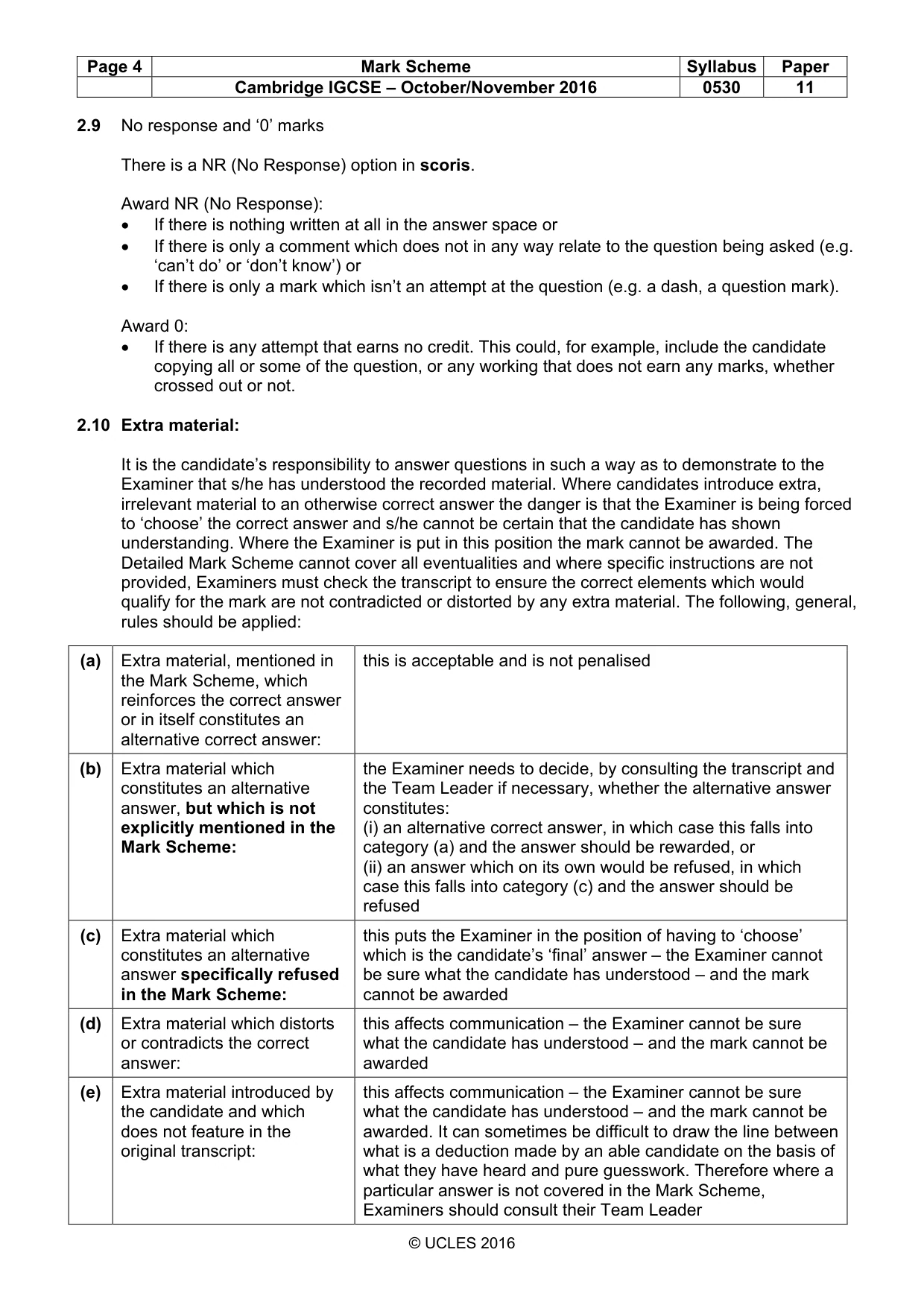 Mark scheme, page 4 of 8