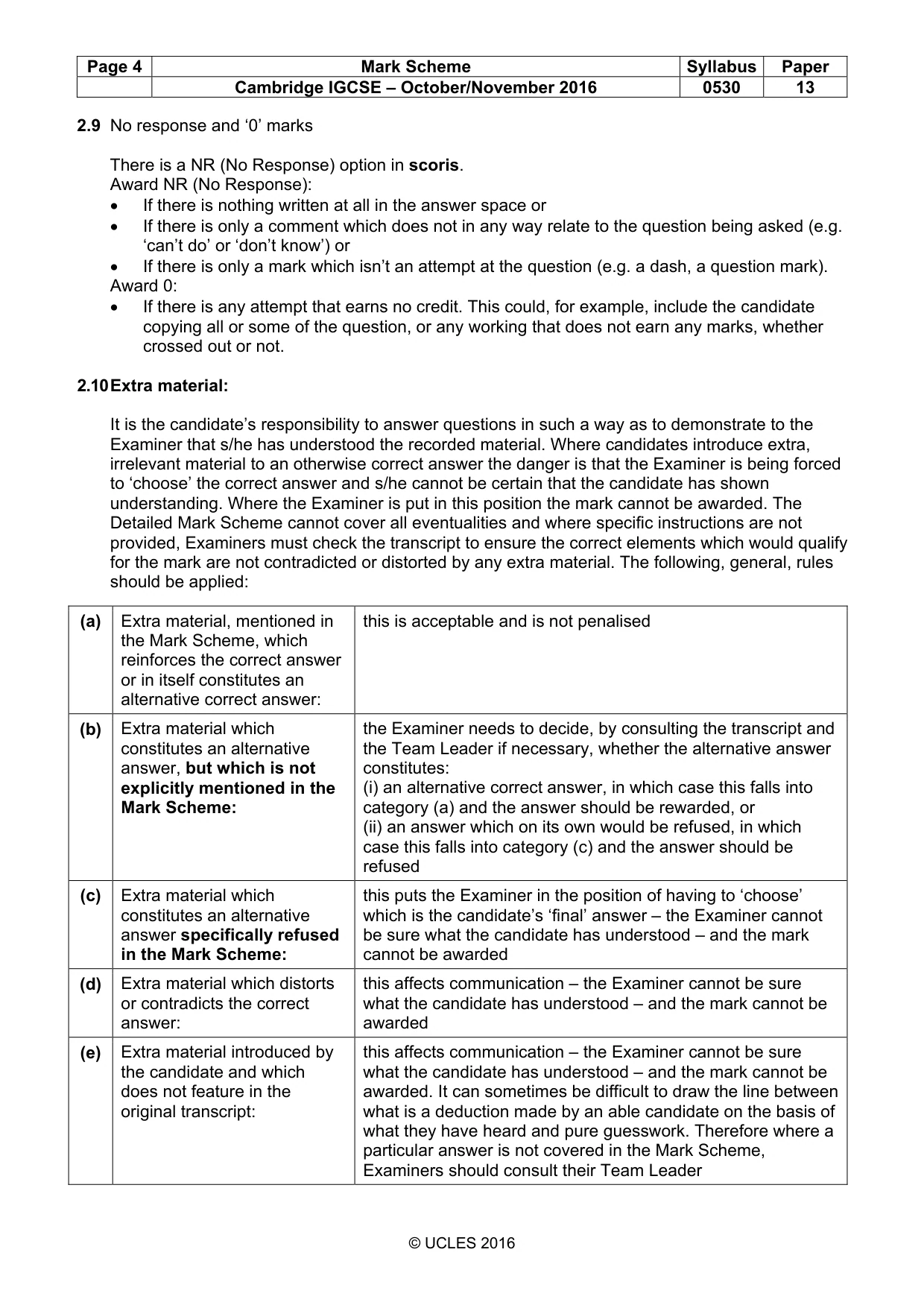 Mark scheme, page 4 of 8