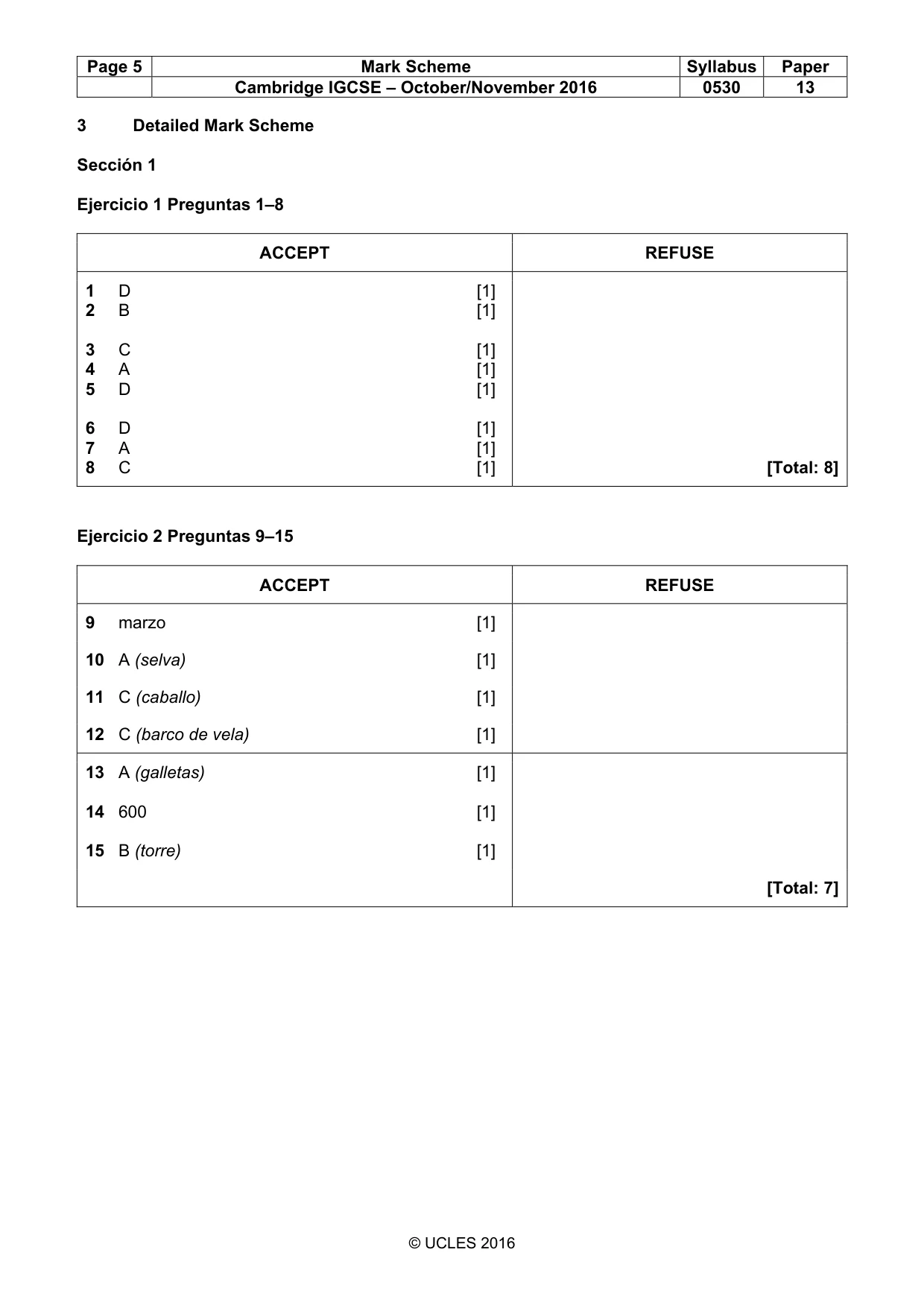 Mark scheme, page 5 of 8