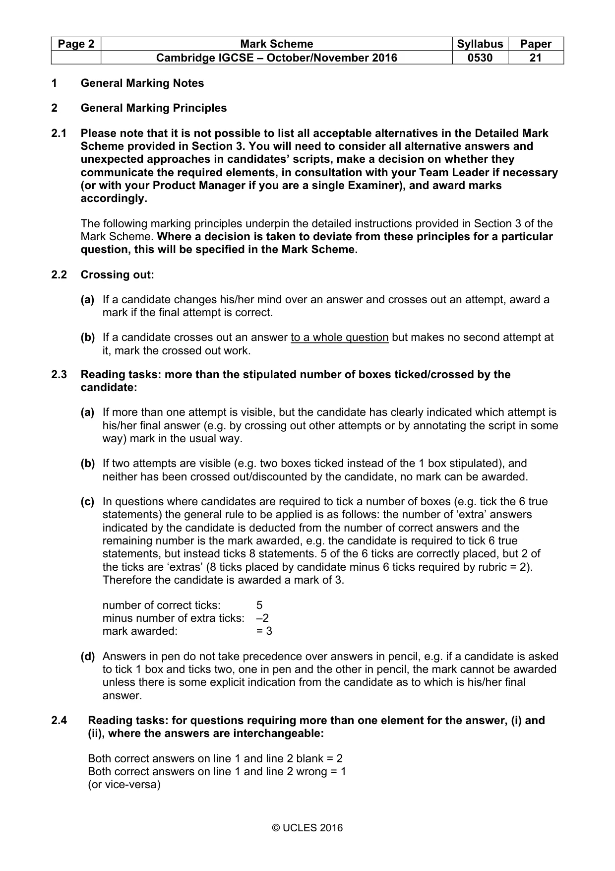 Mark scheme, page 2 of 8